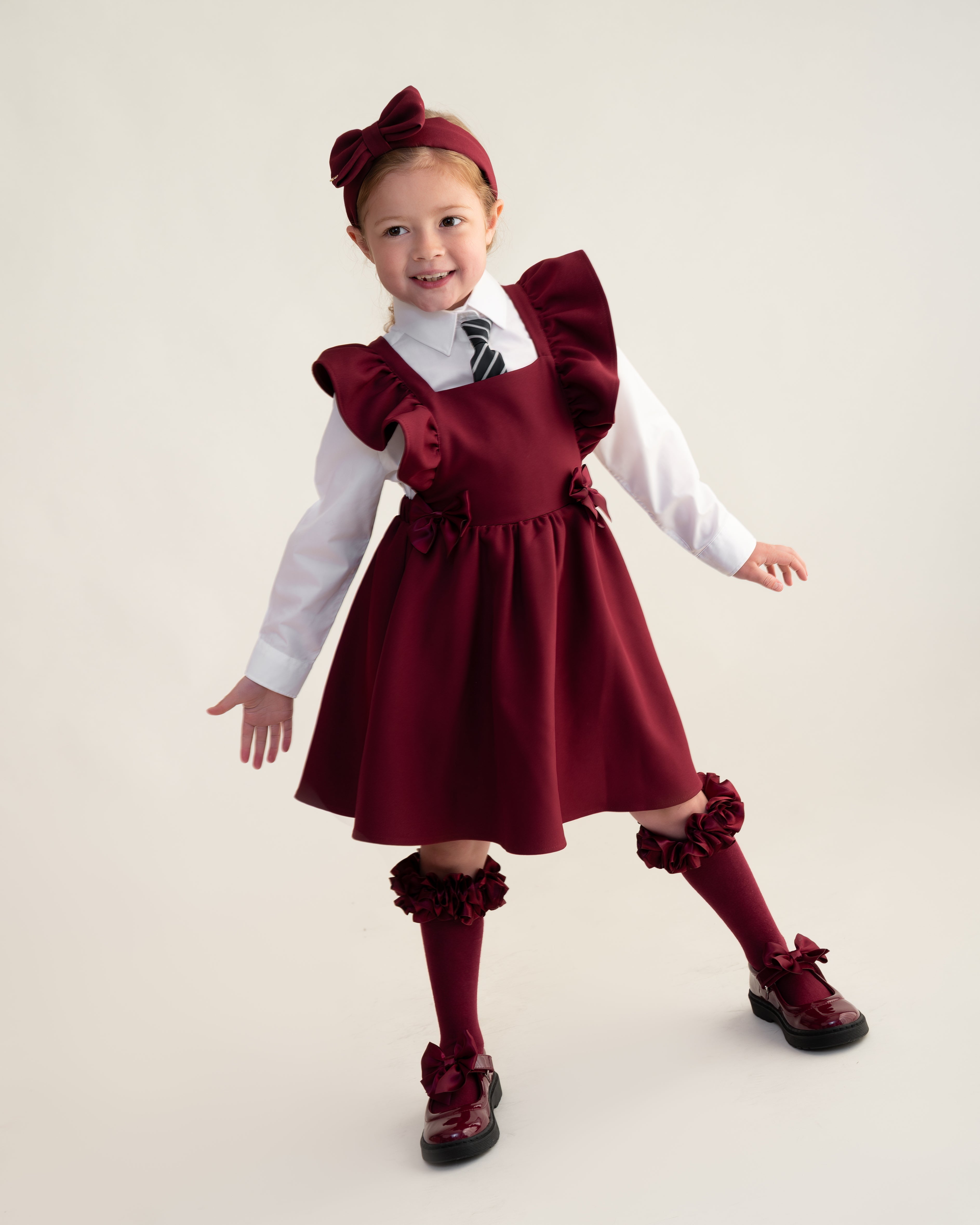 Maroon Pinafore Dress