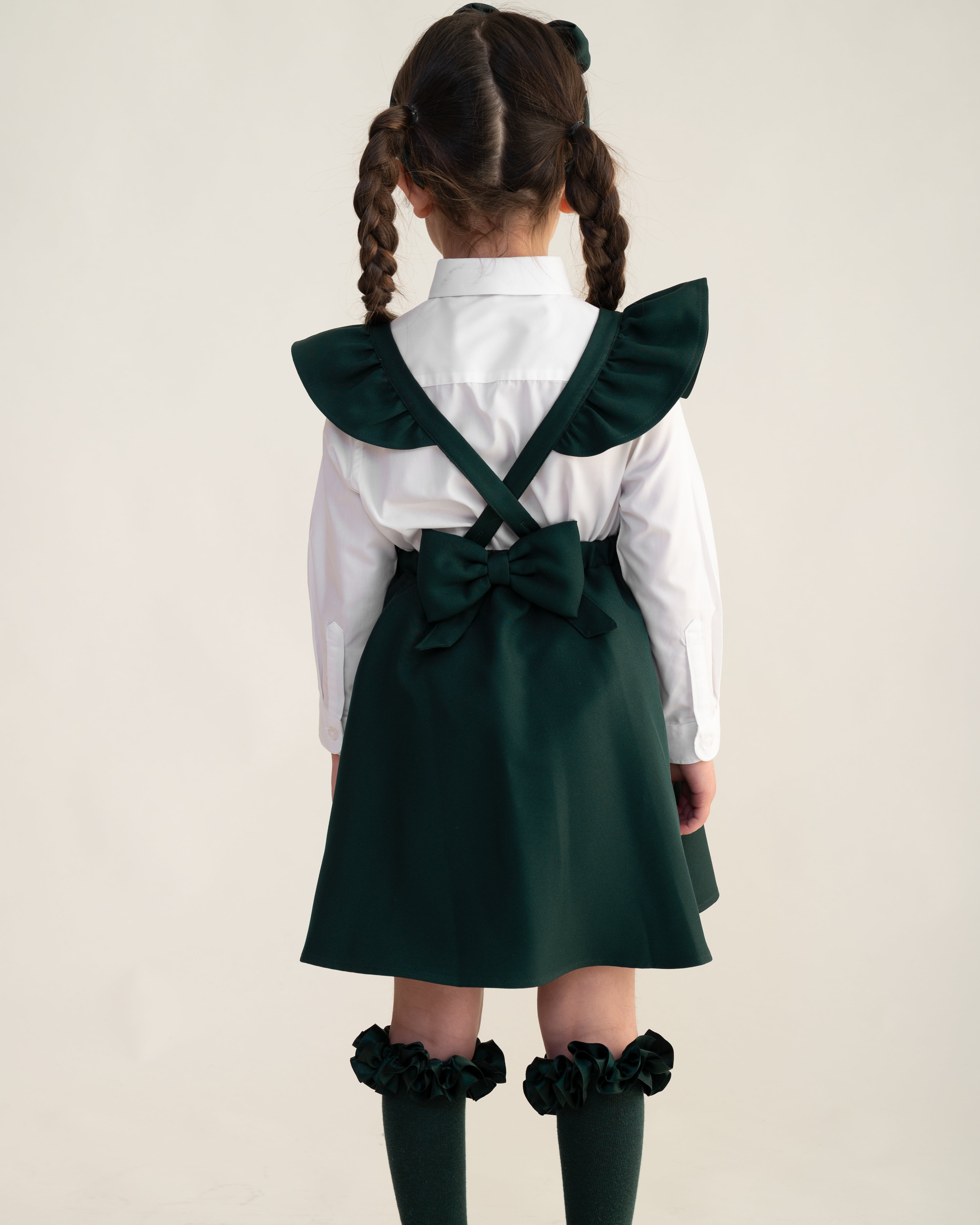 Bottle Green Pinafore Dress