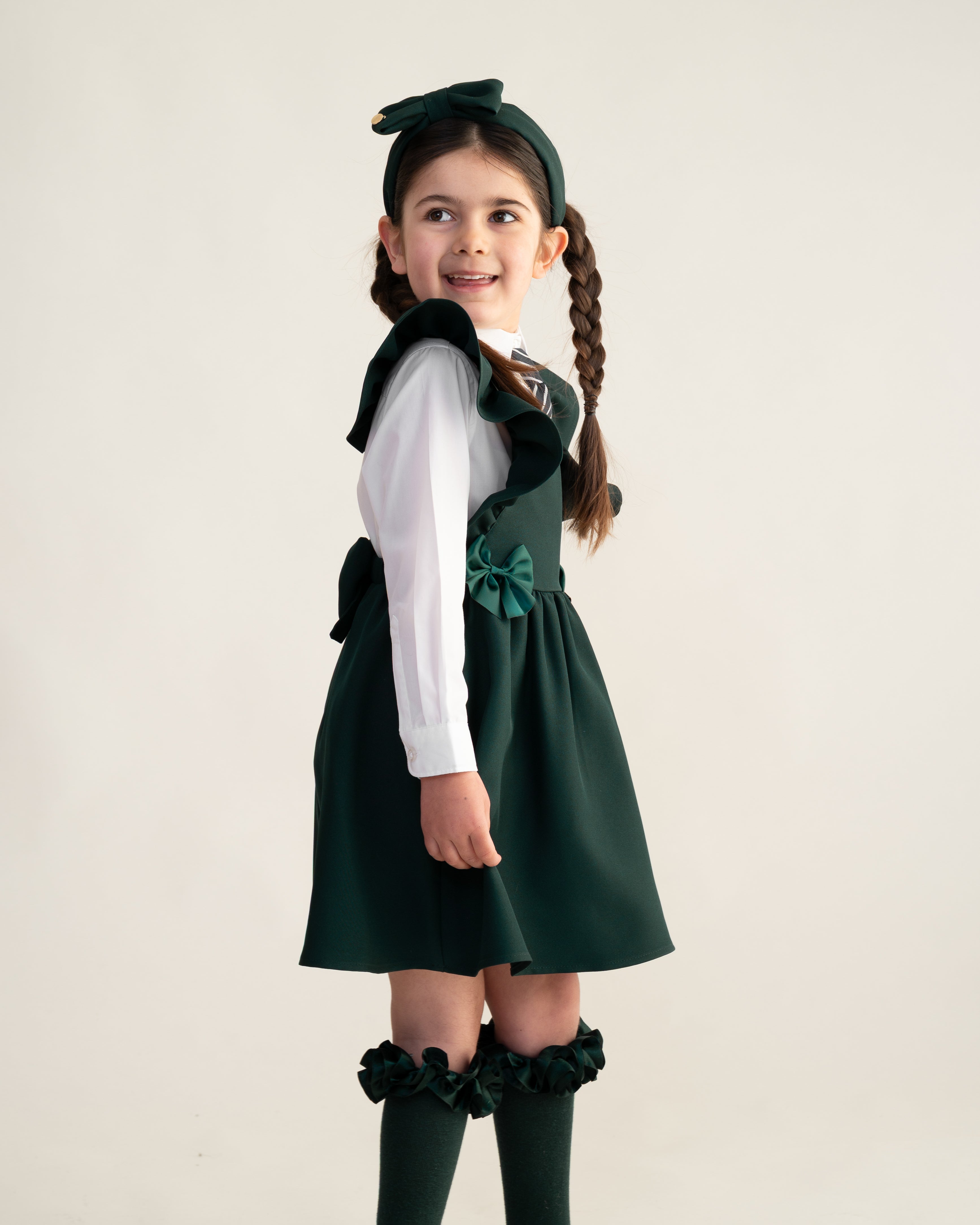 Bottle Green Pinafore Dress