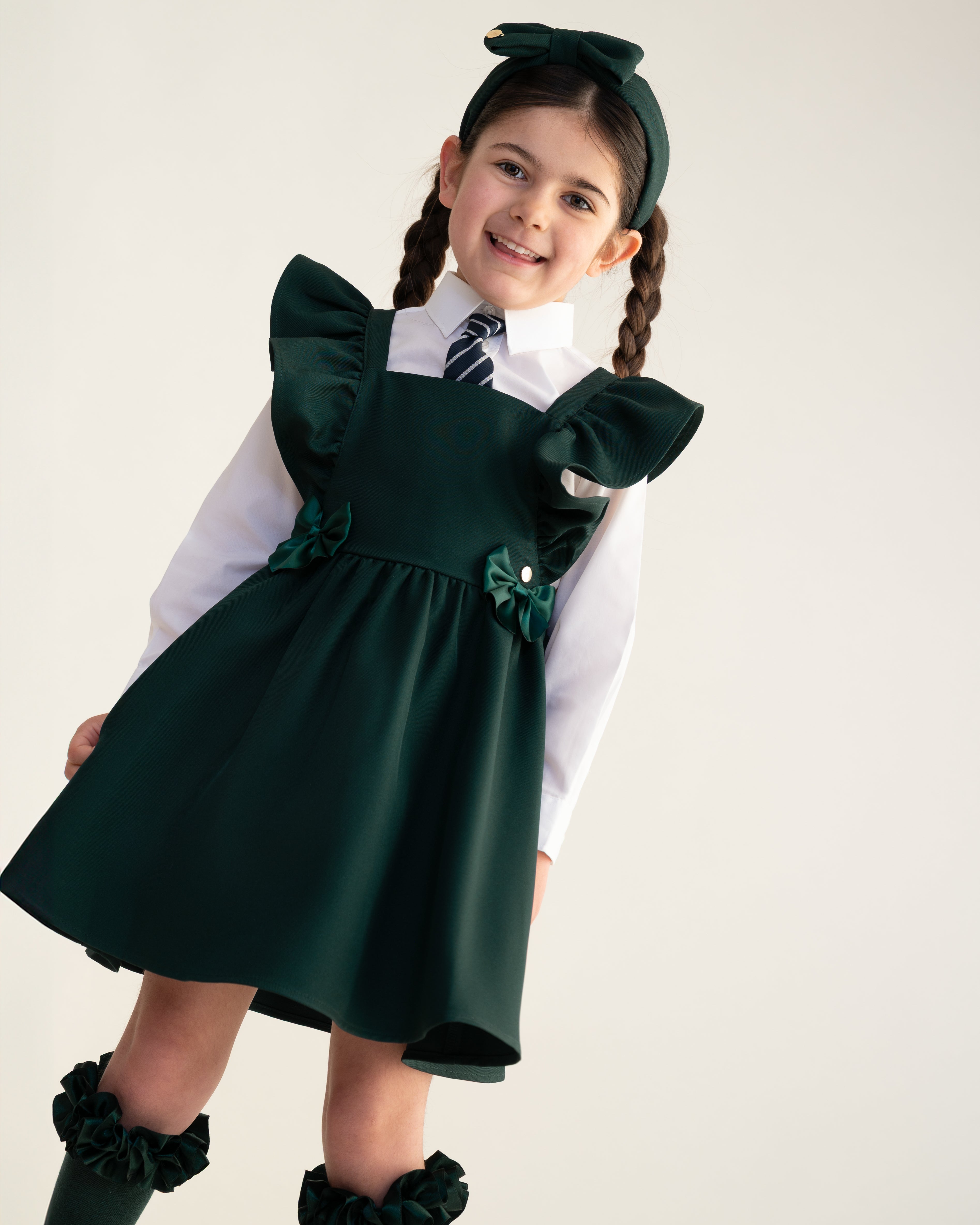 Bottle Green Pinafore Dress