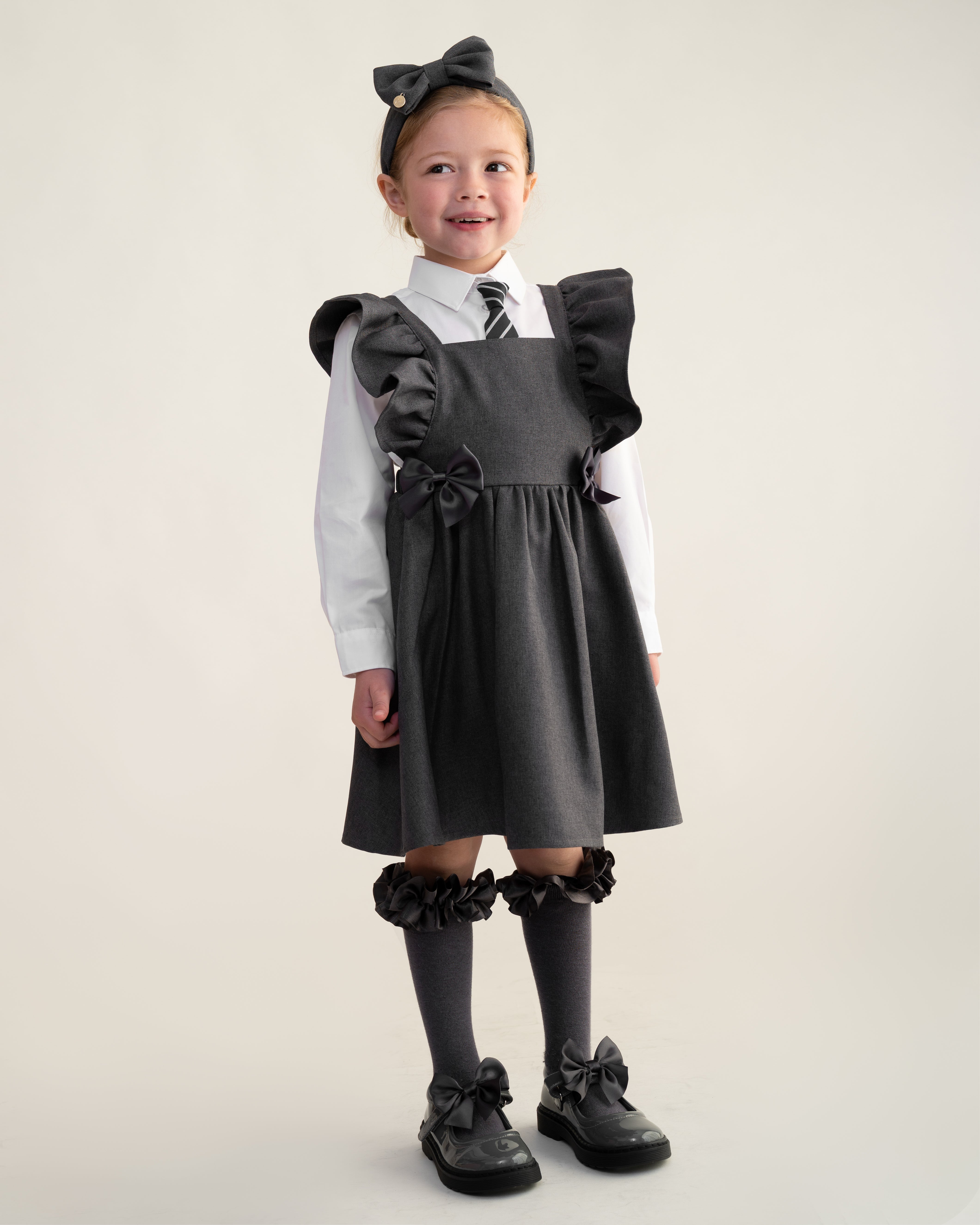 Grey Pinafore Dress