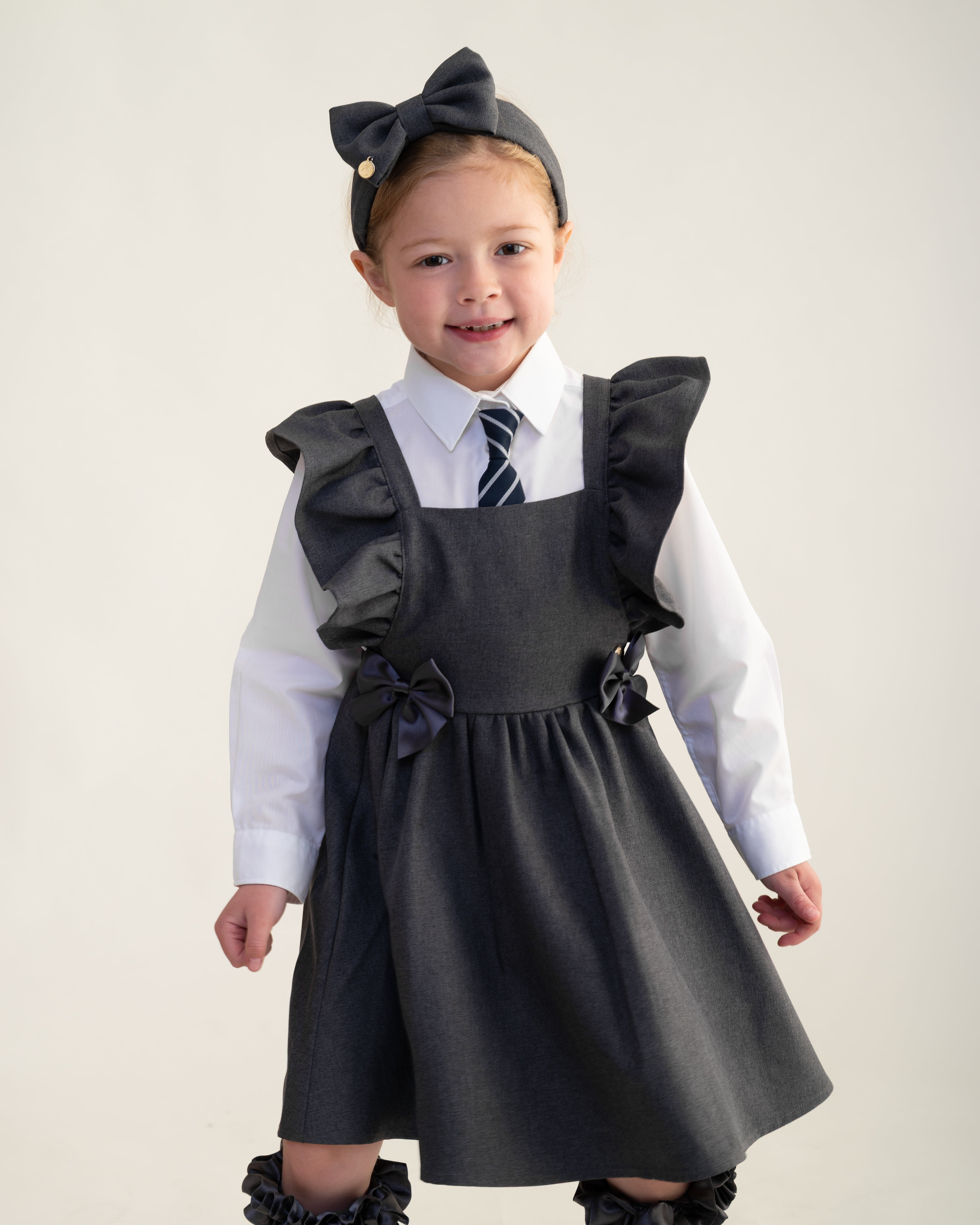 Grey Pinafore Dress