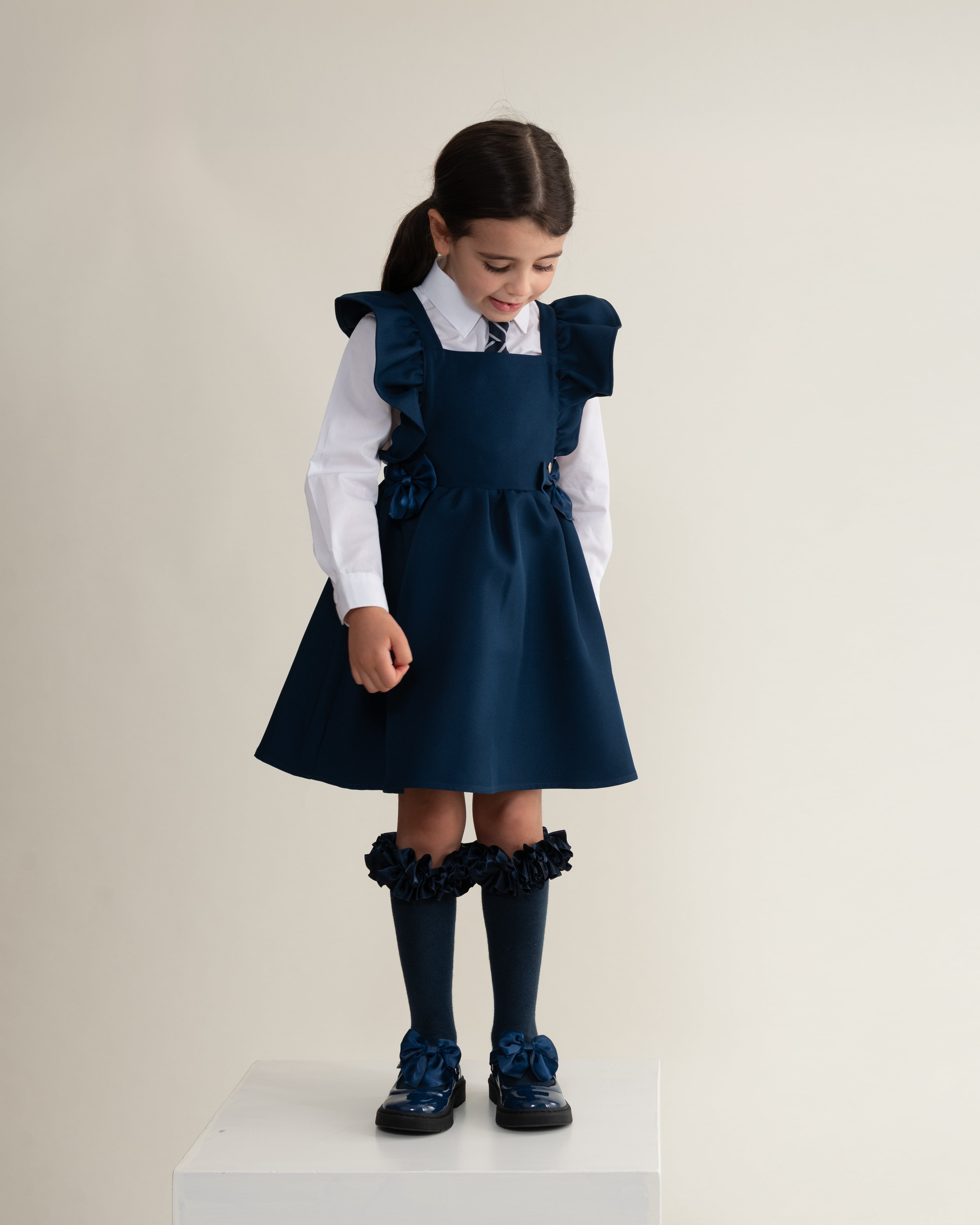 Navy Pinafore Dress