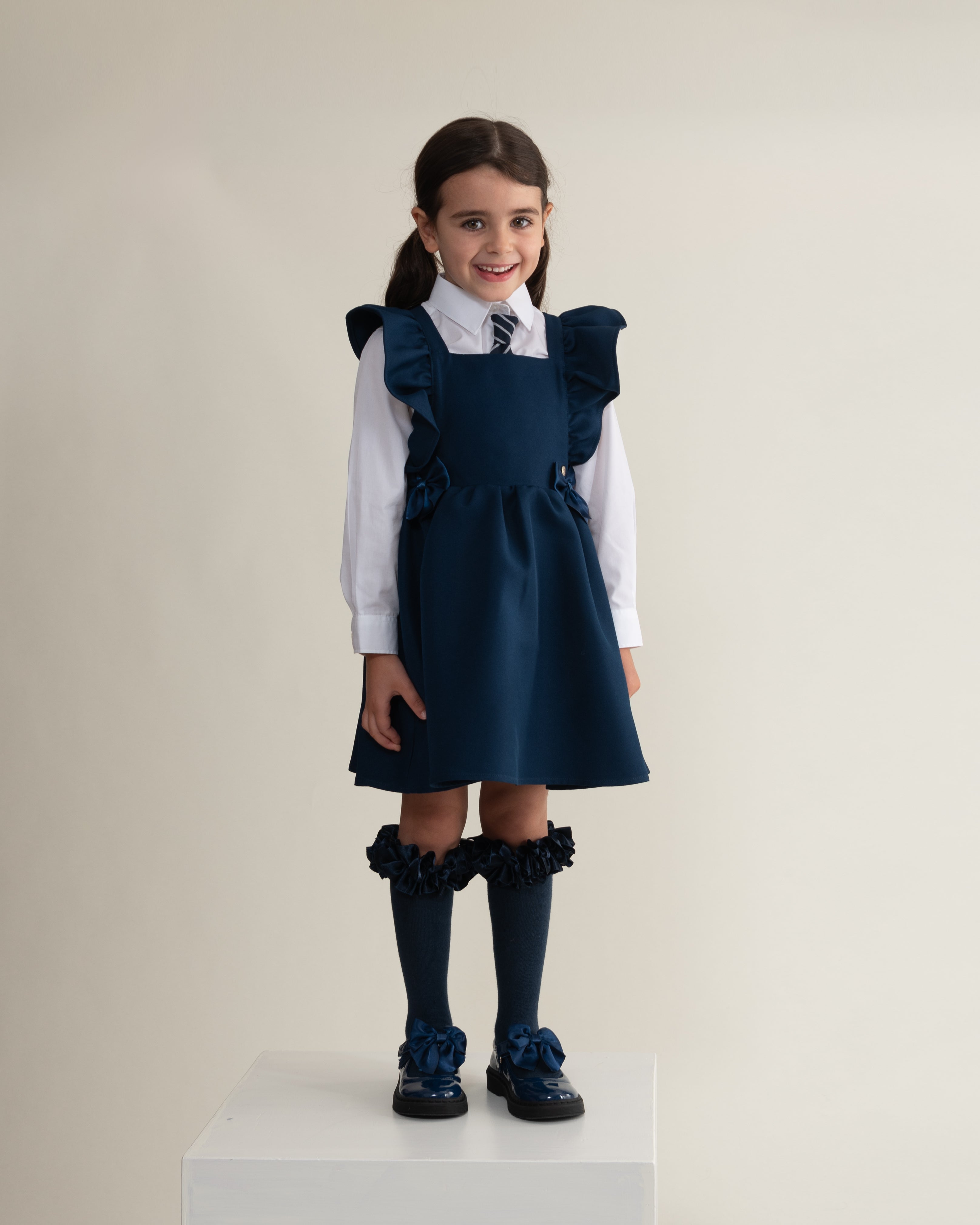 Navy Pinafore Dress