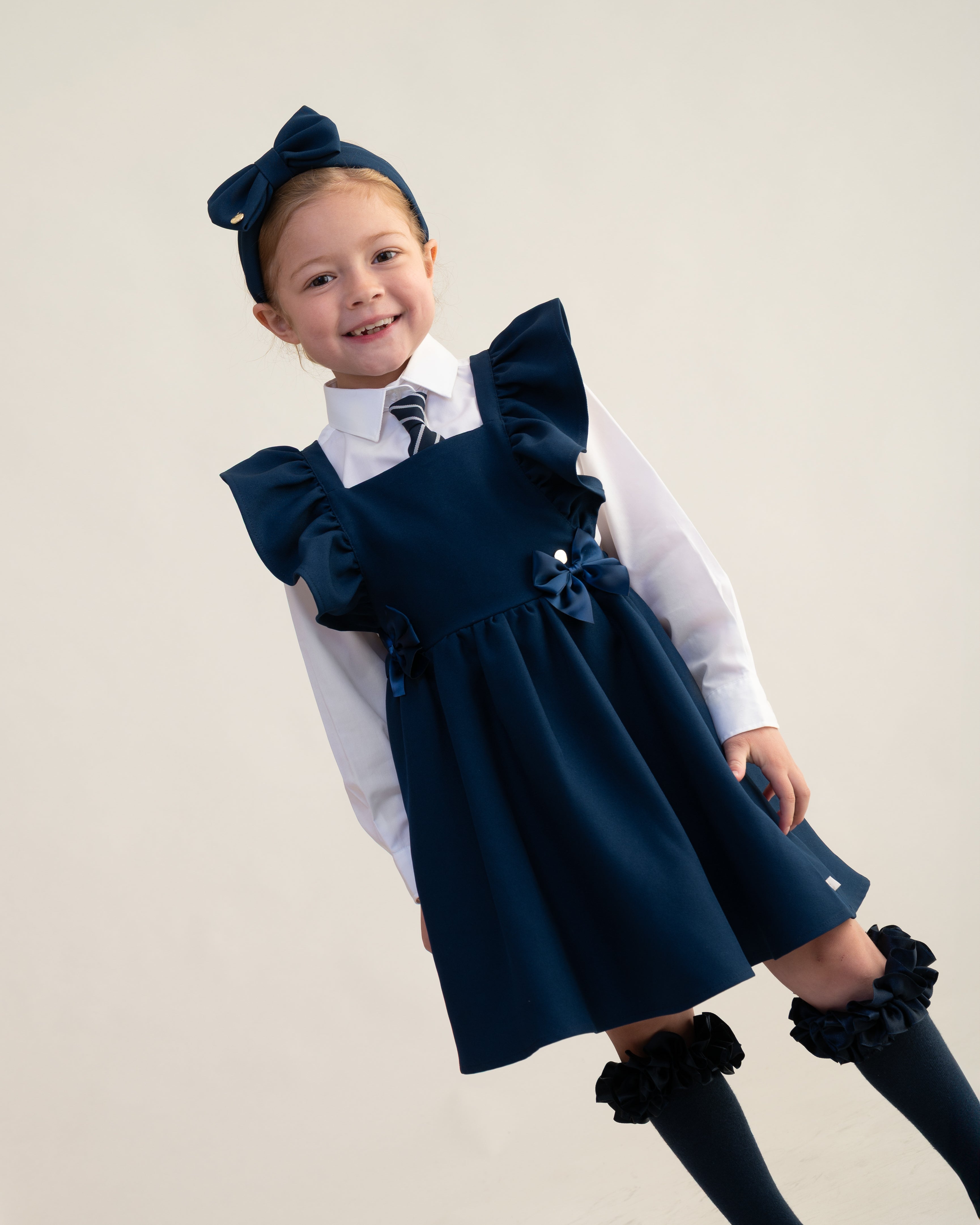 Navy Pinafore Dress