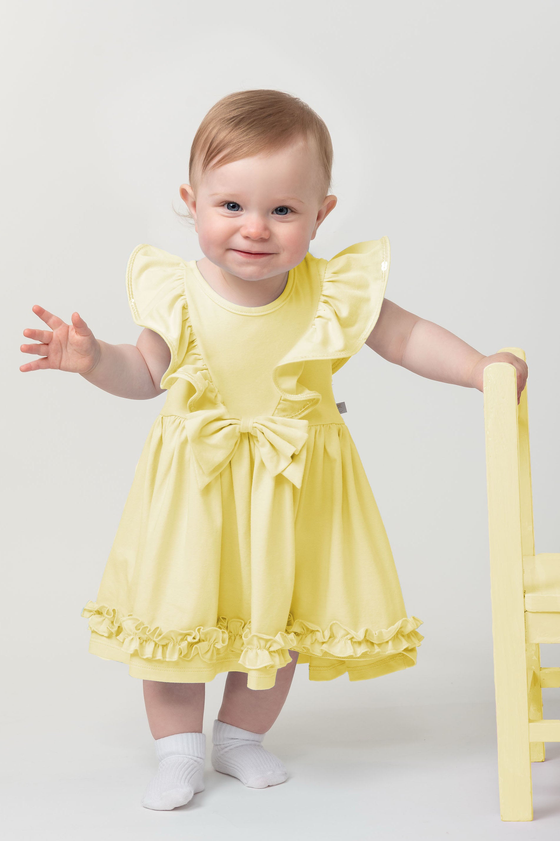 Elevated Essentials Lemon Yellow Baby Dress