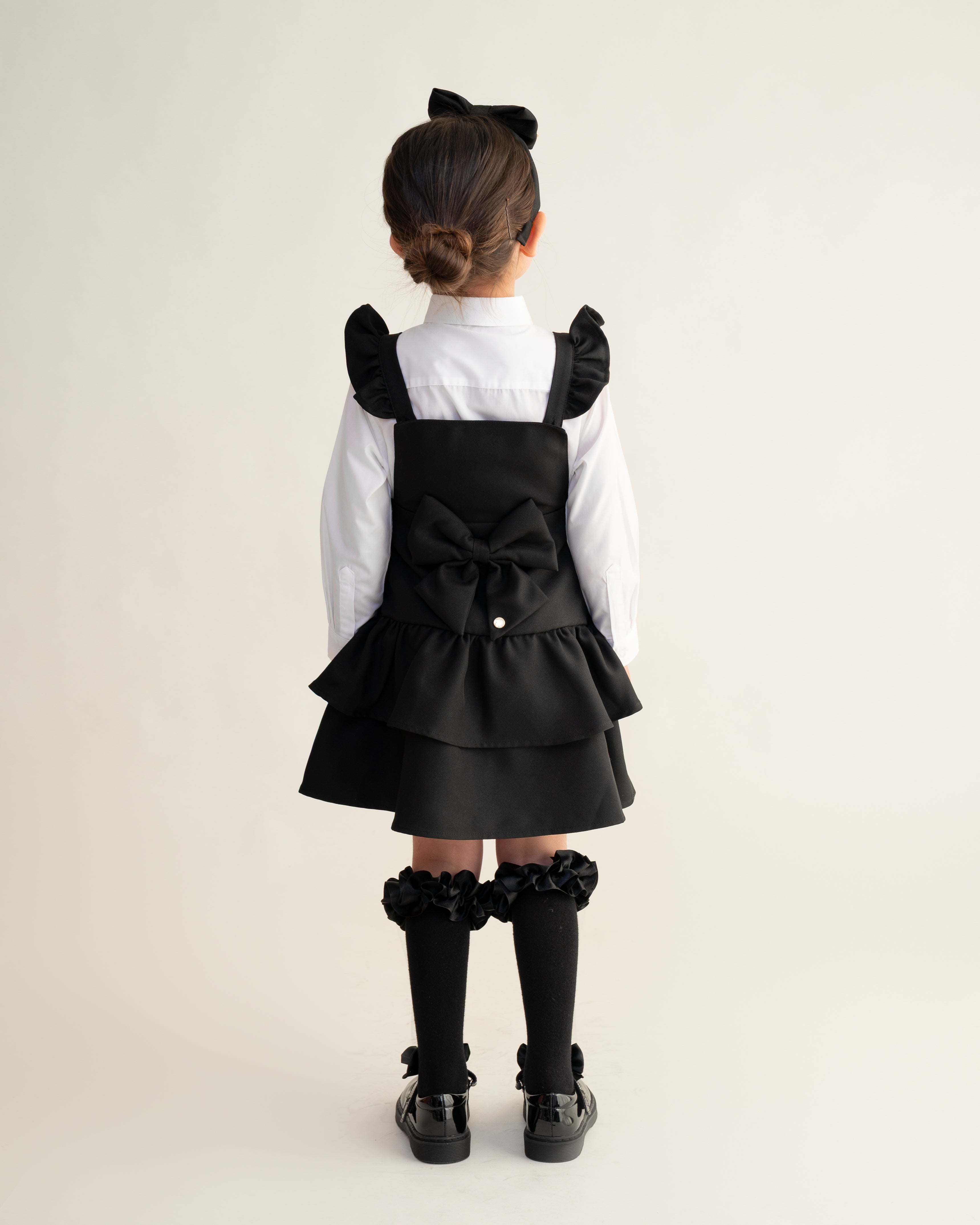 Black Frill Ra-Ra Pinafore Dress