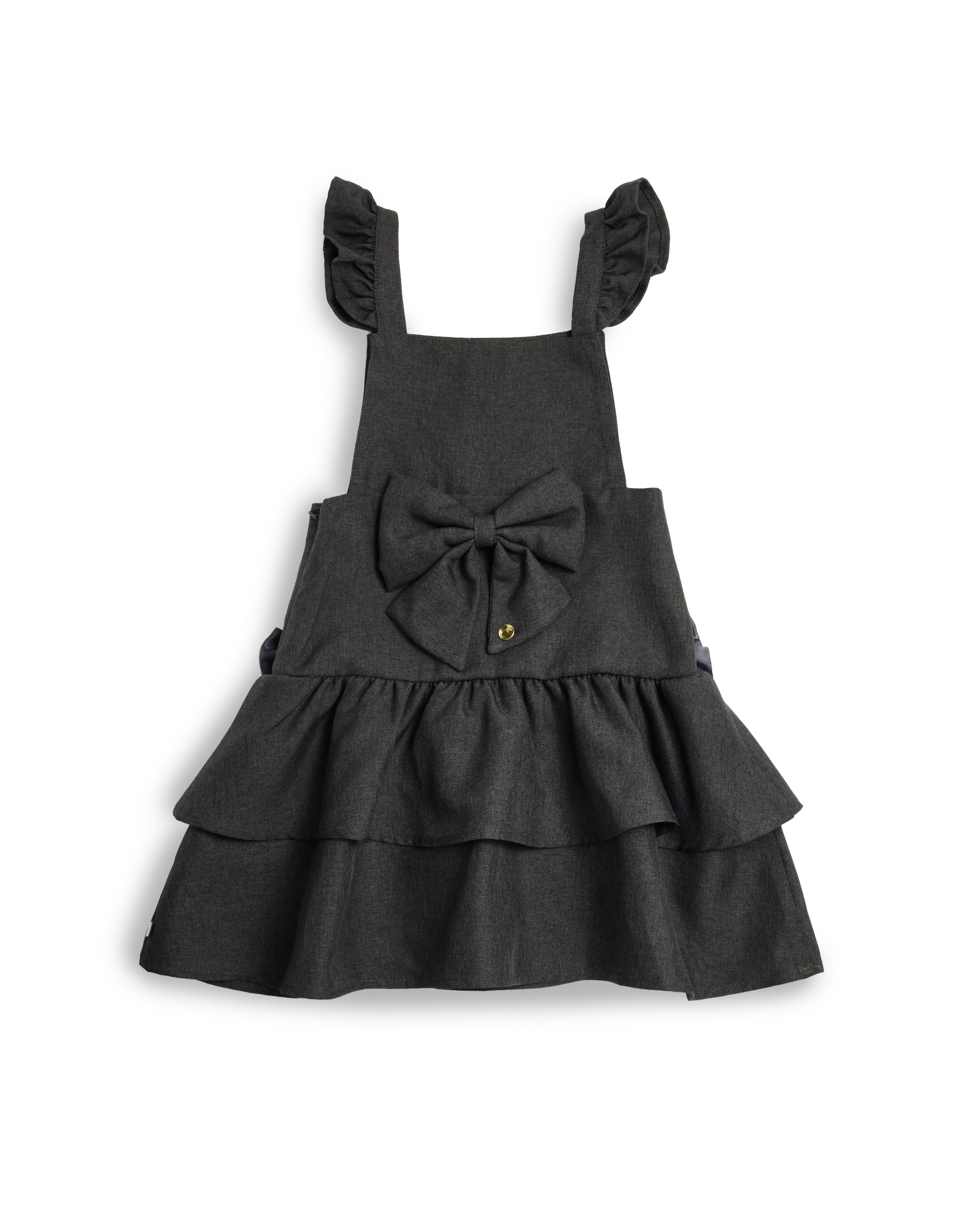 Grey Frill Ra-Ra Pinafore Dress