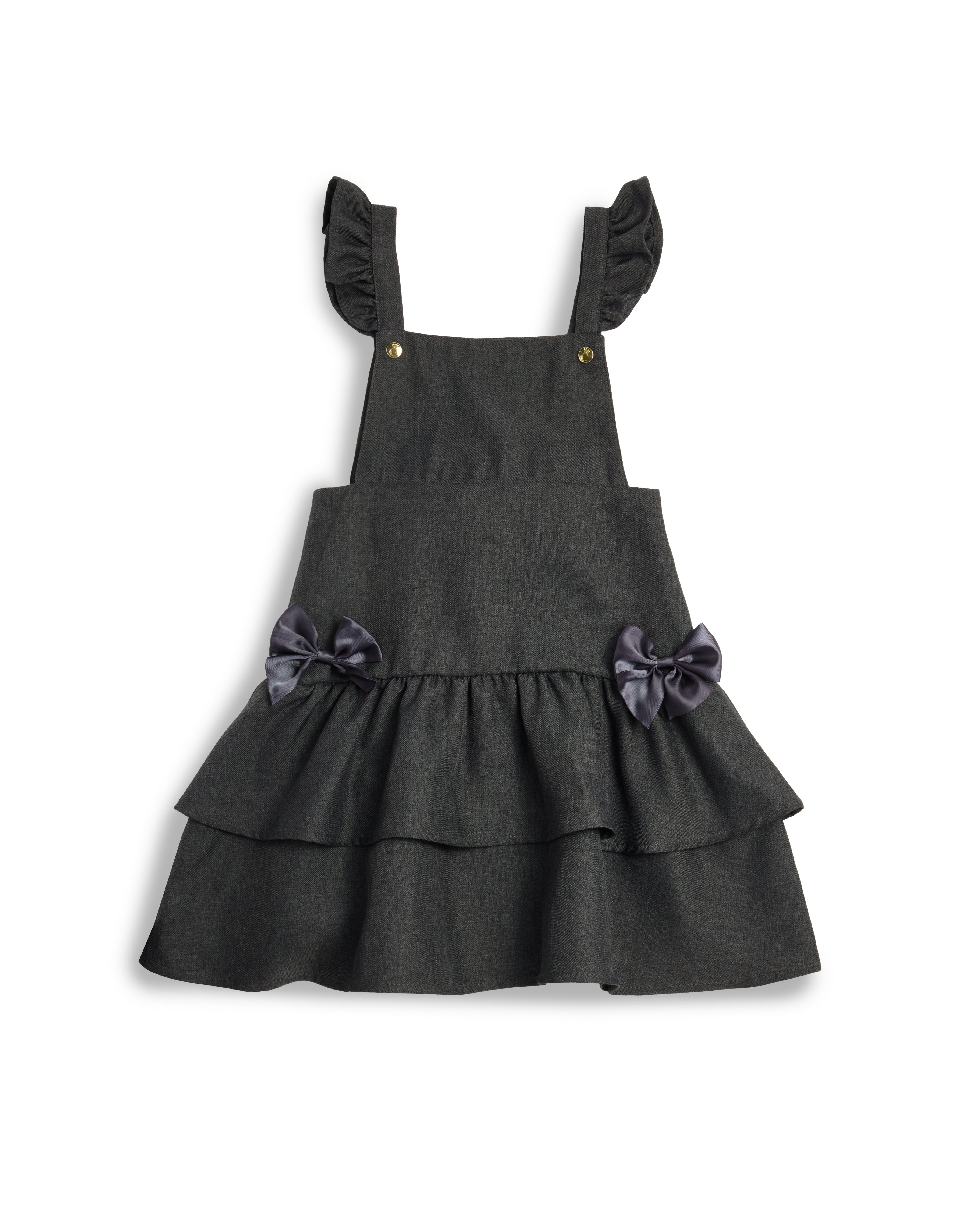 Grey Frill Ra-Ra Pinafore Dress
