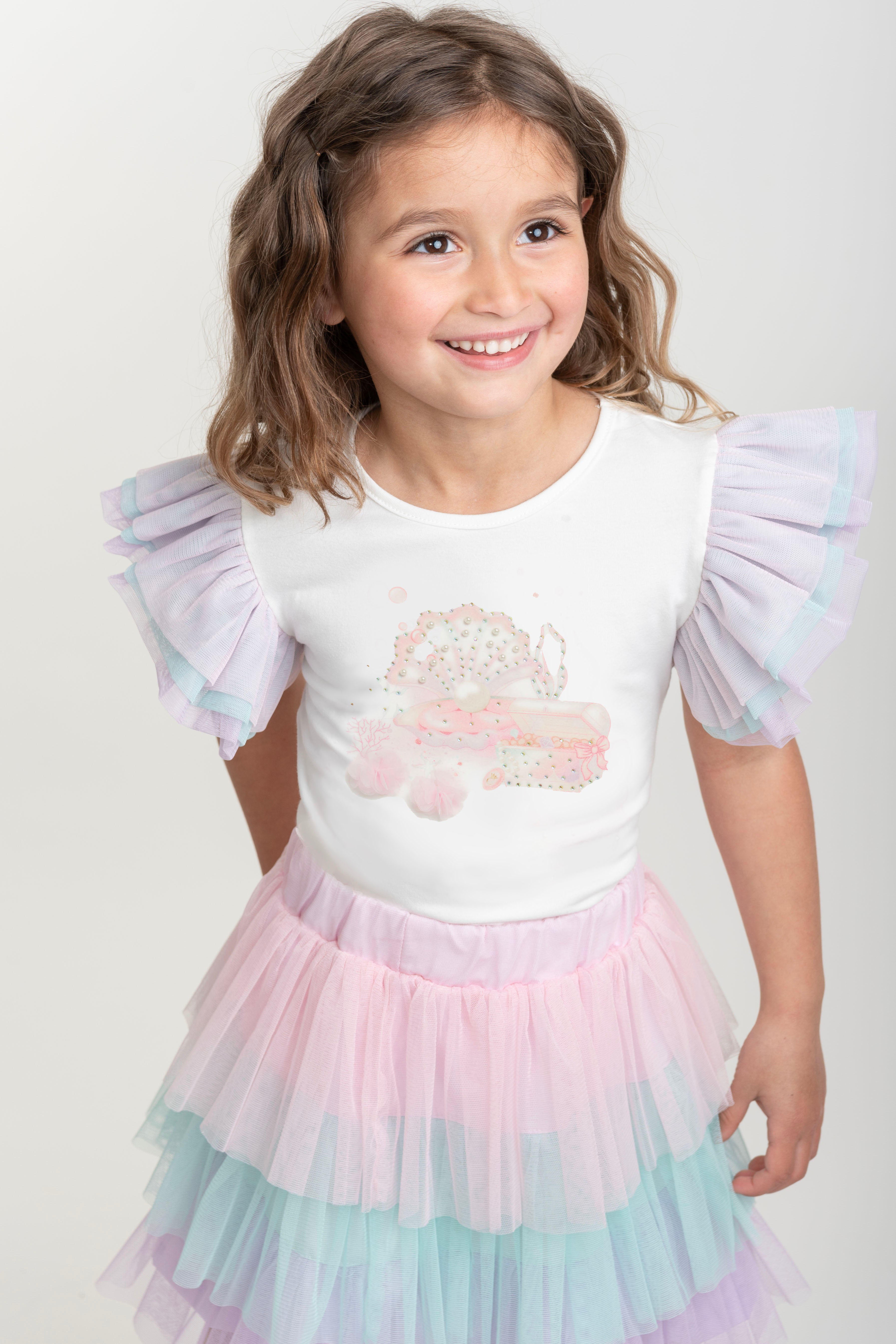 Deep Sea Dreams Rainbow Layered Tulle Skirt Set (1-4yrs)