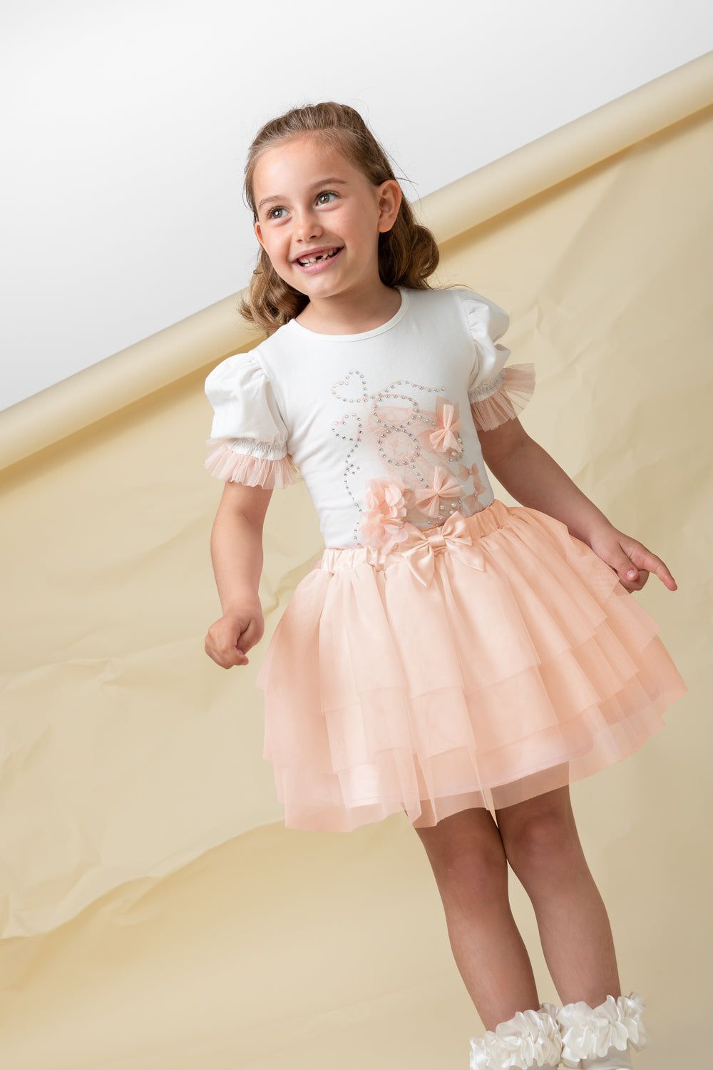 Luxe Life Peach Skirt Set (5-9yrs)