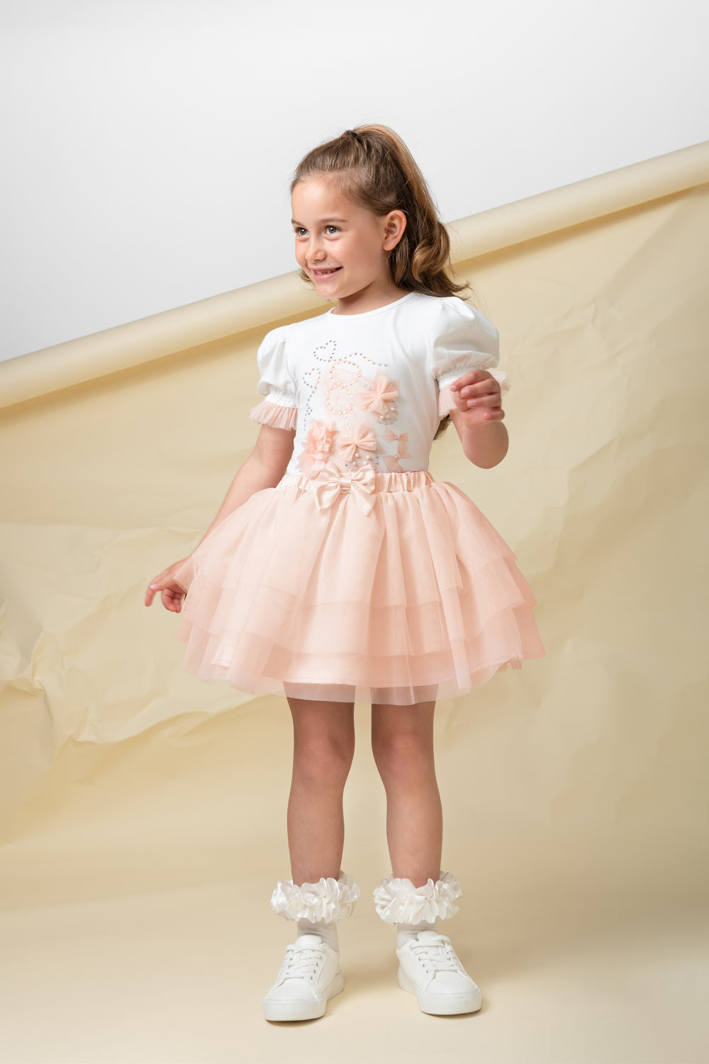 Luxe Life Peach Skirt Set (5-9yrs)