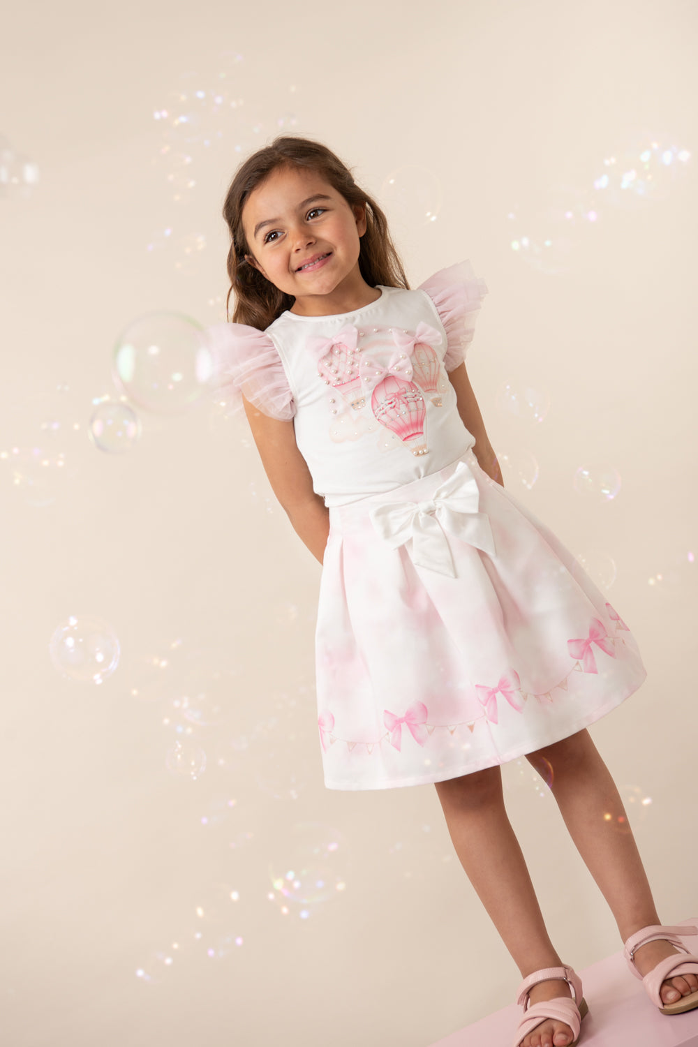 Fly Away Pink Balloon Skirt Set (5-9yrs)