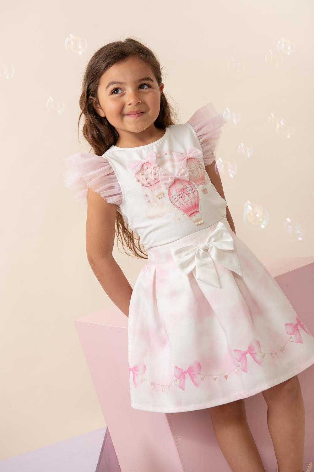 Fly Away Pink Balloon Skirt Set (5-9yrs)