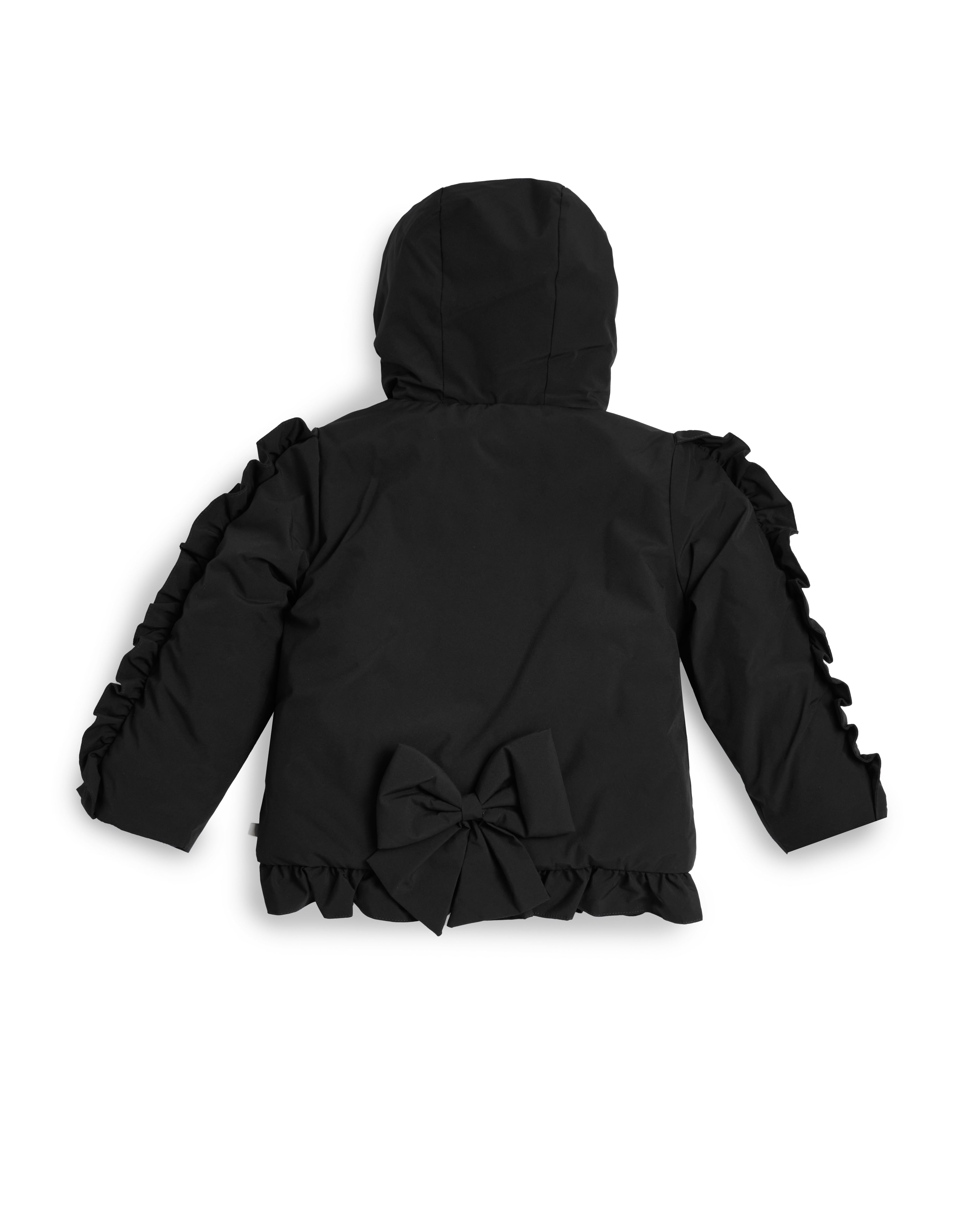 Black Frill Hooded Jacket
