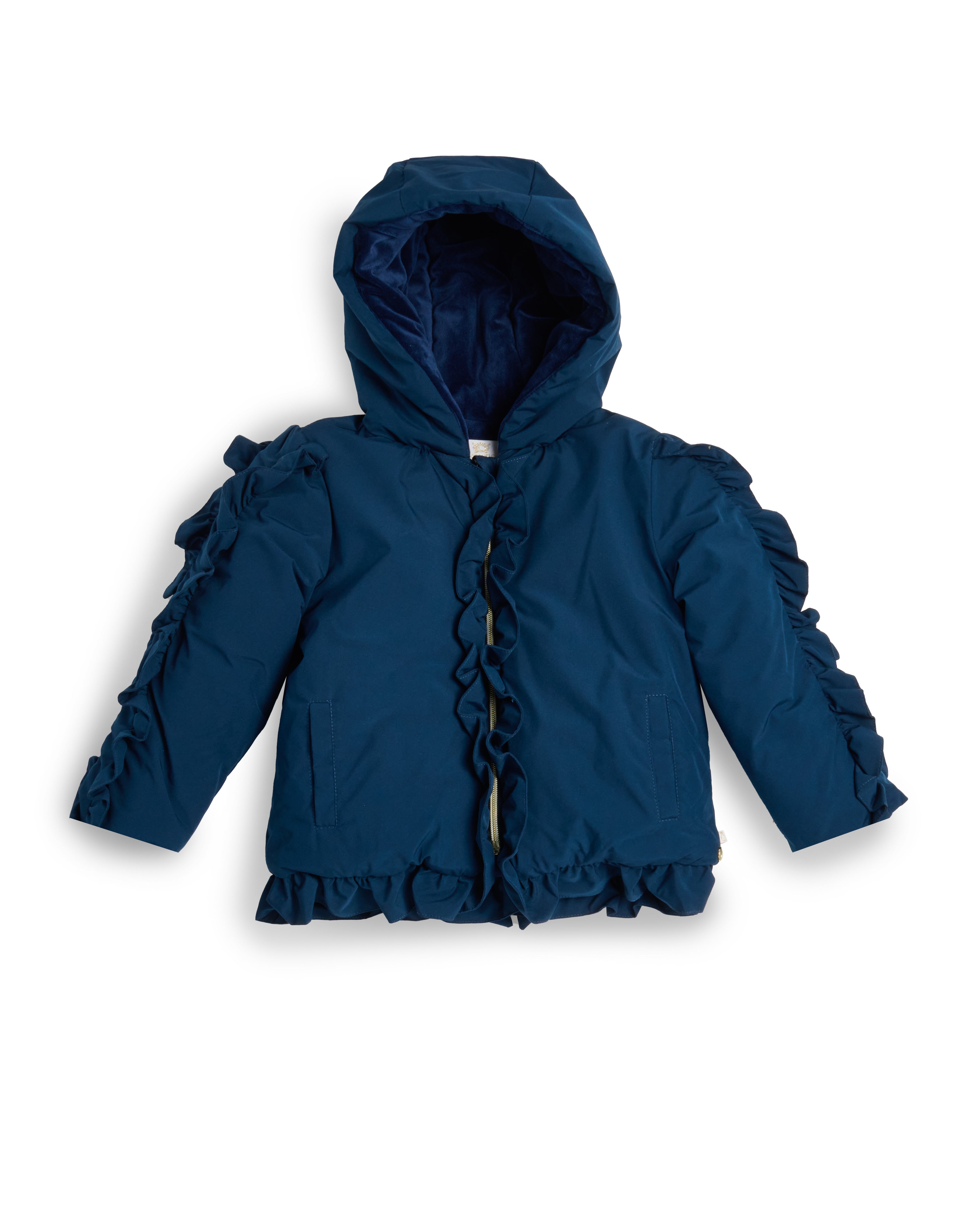 Navy Frill Hooded Jacket
