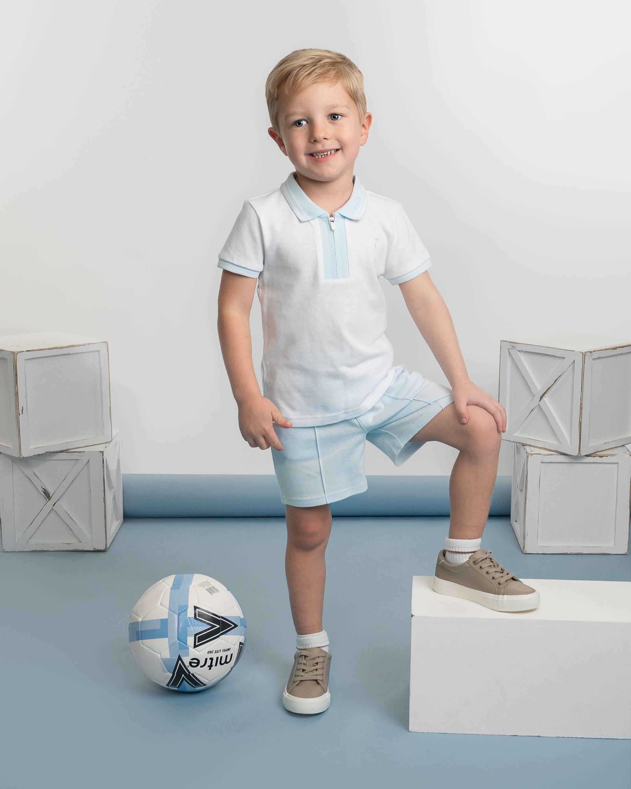 Boys Sky Polo Shirt & Shirt Set