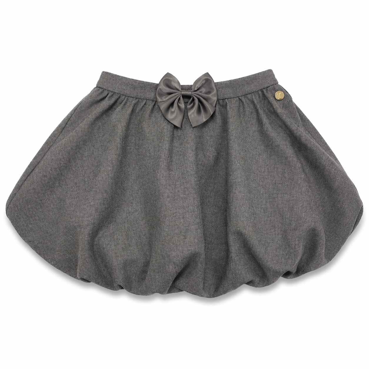 Grey Bow Detail Bubble Skirt