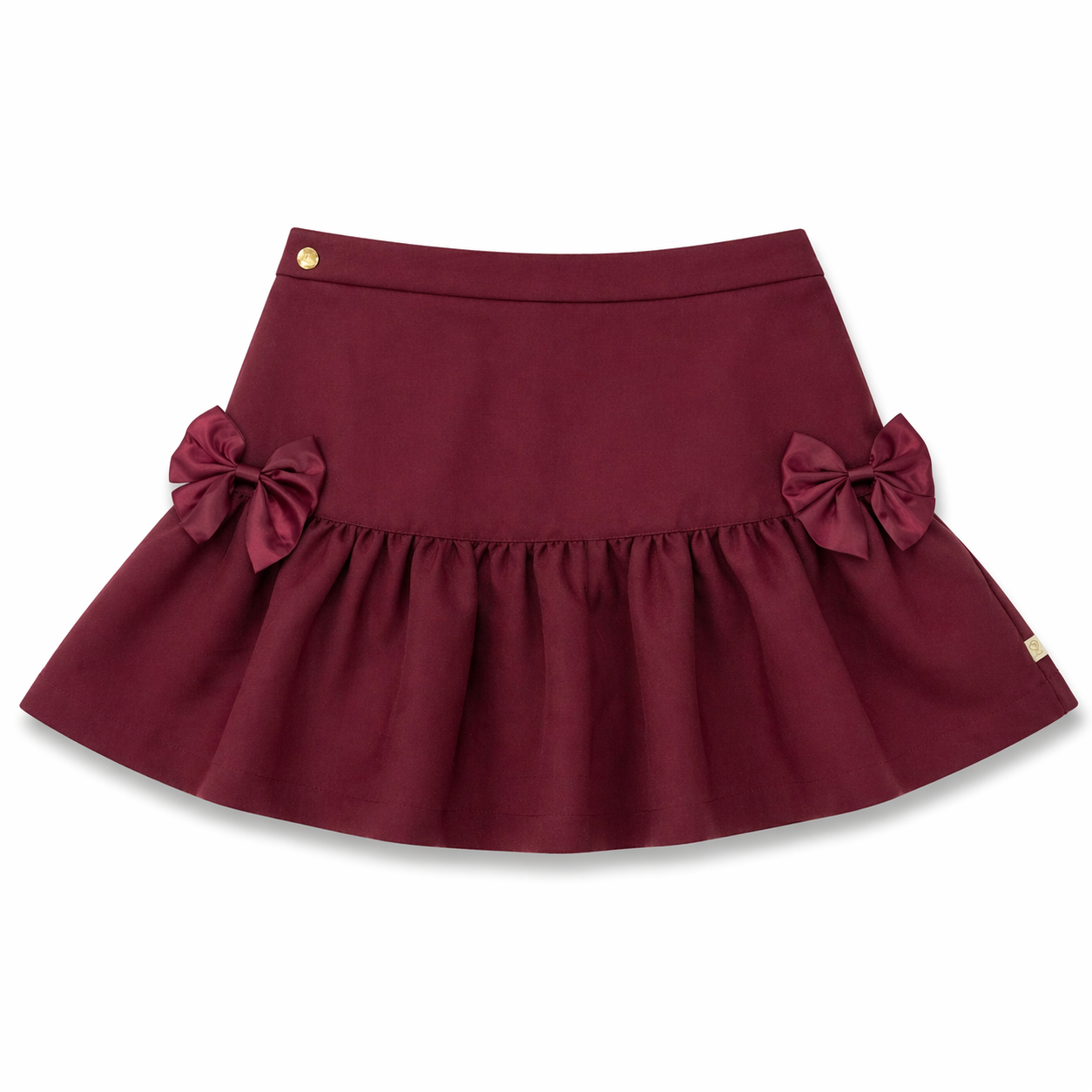 Maroon Bow Detail Skirt