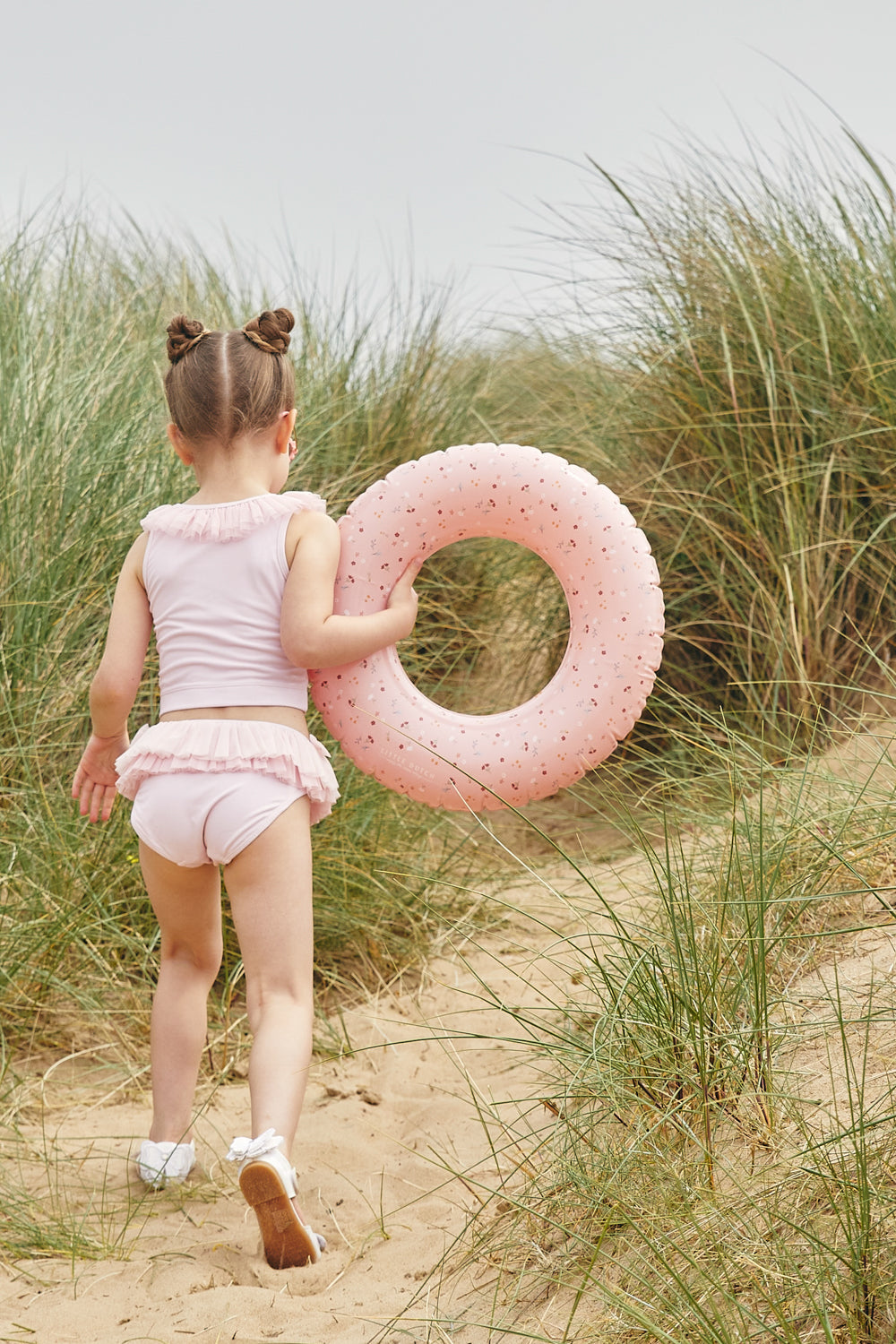 Pink Tankini with Tulle Trims (UPF50)