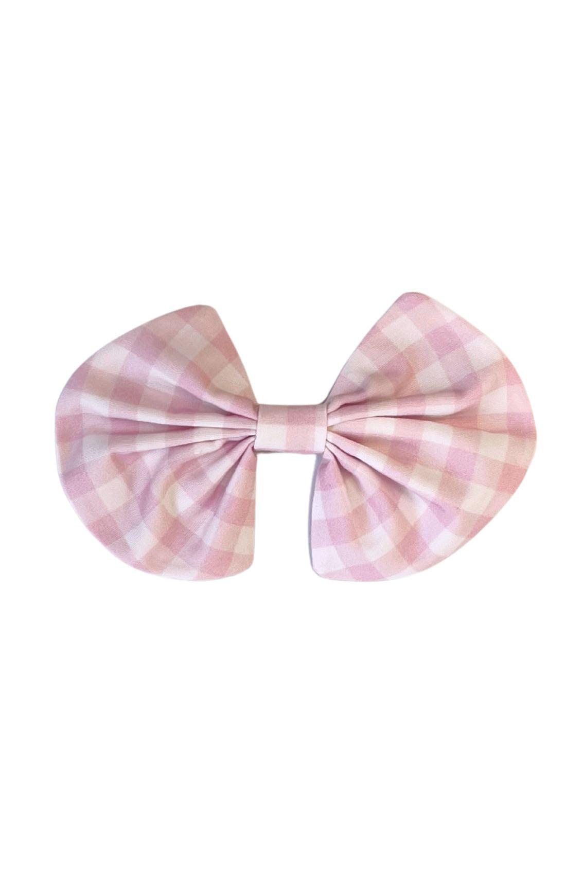 Gingham Pink Bow Hair Clip