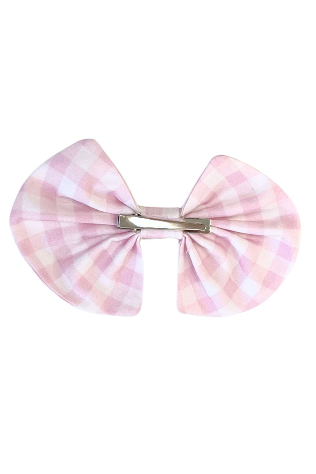 Gingham Pink Bow Hair Clip