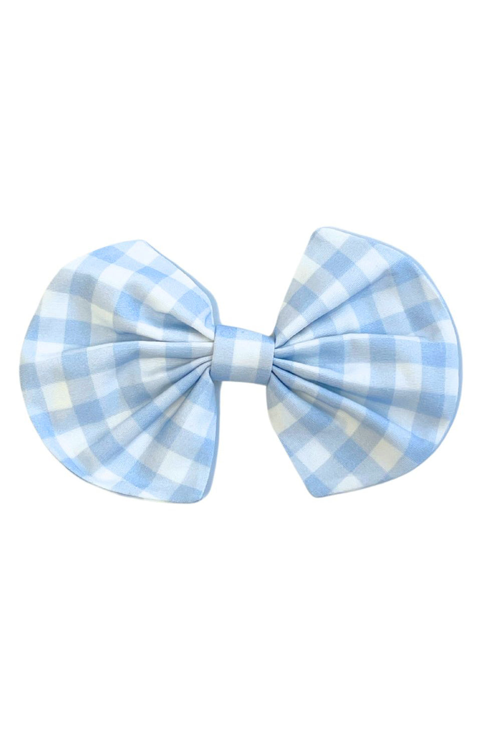 Gingham Sky Blue Bow Hair Clip