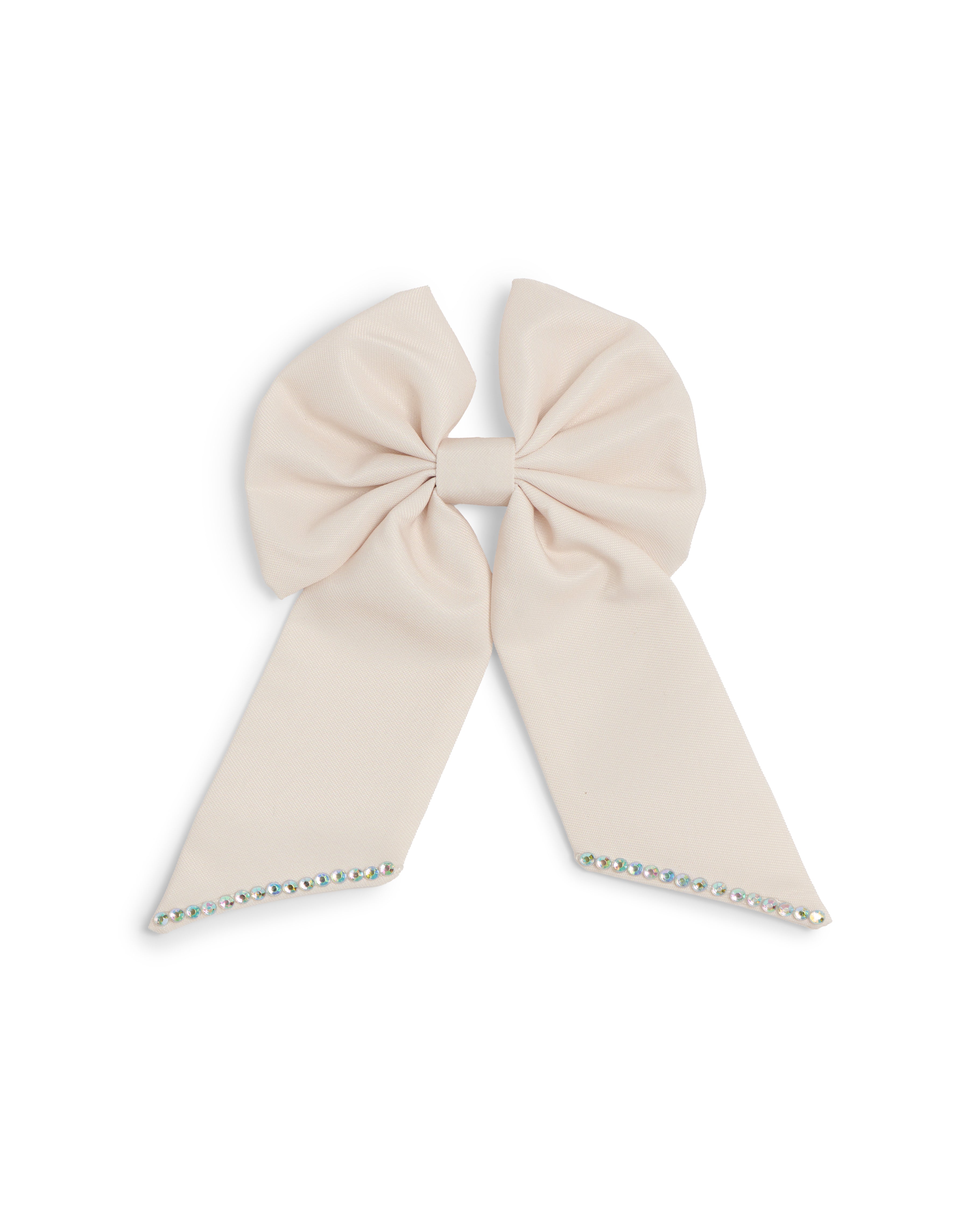 Mink Diamonte Edge Bow Clip