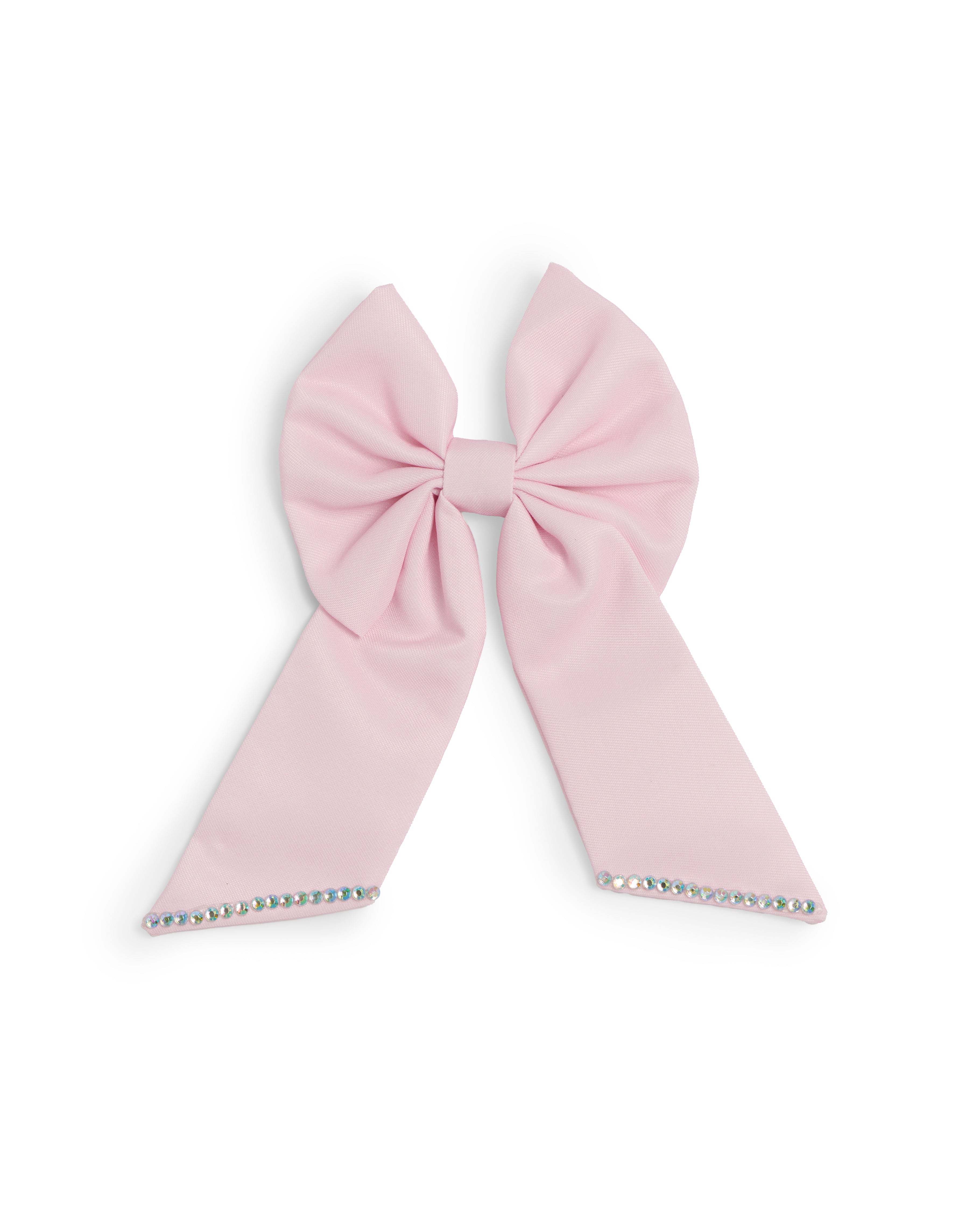 Pink Diamonte Edge Bow Clip