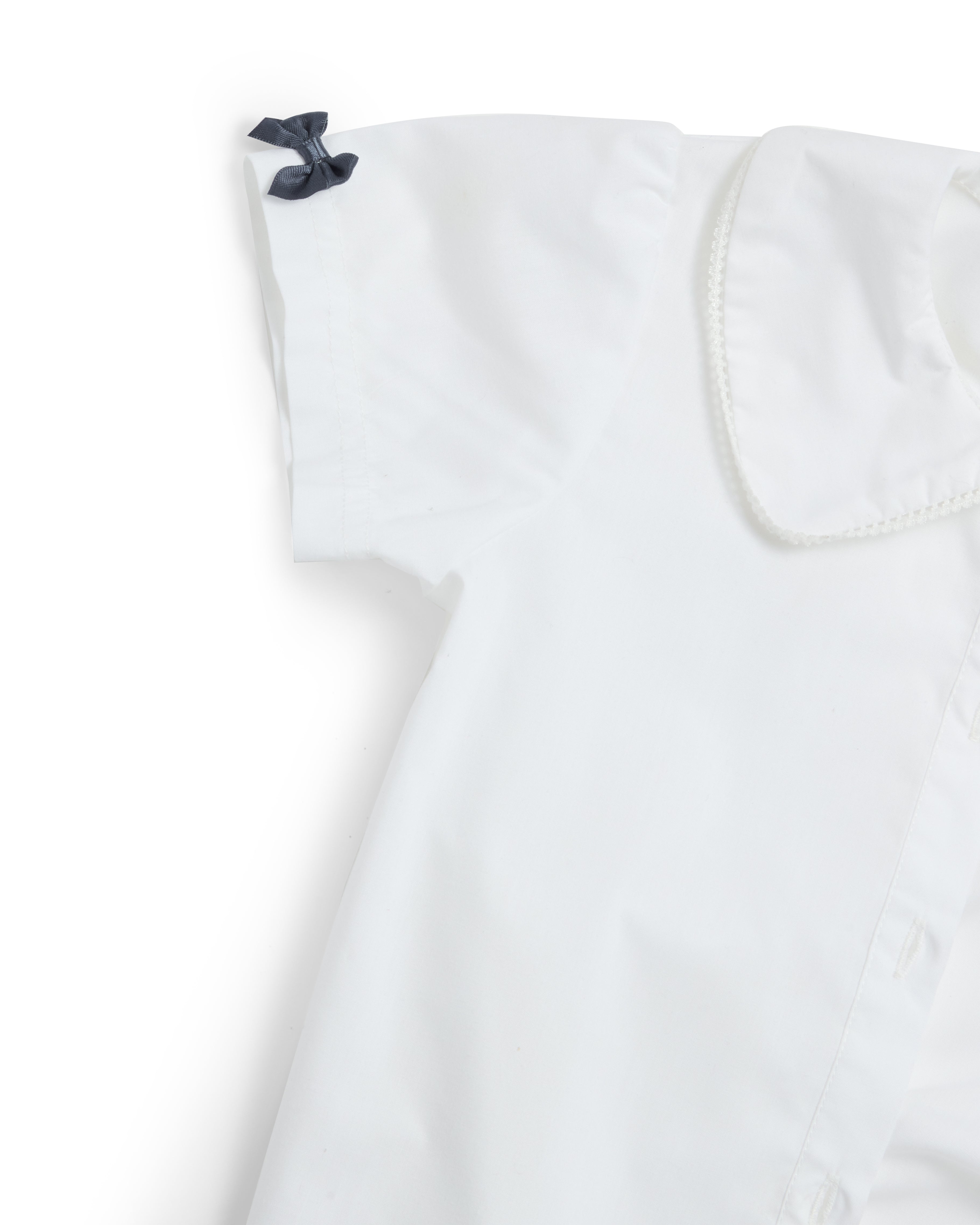 White School Shirt with Grey Bow Sleeves