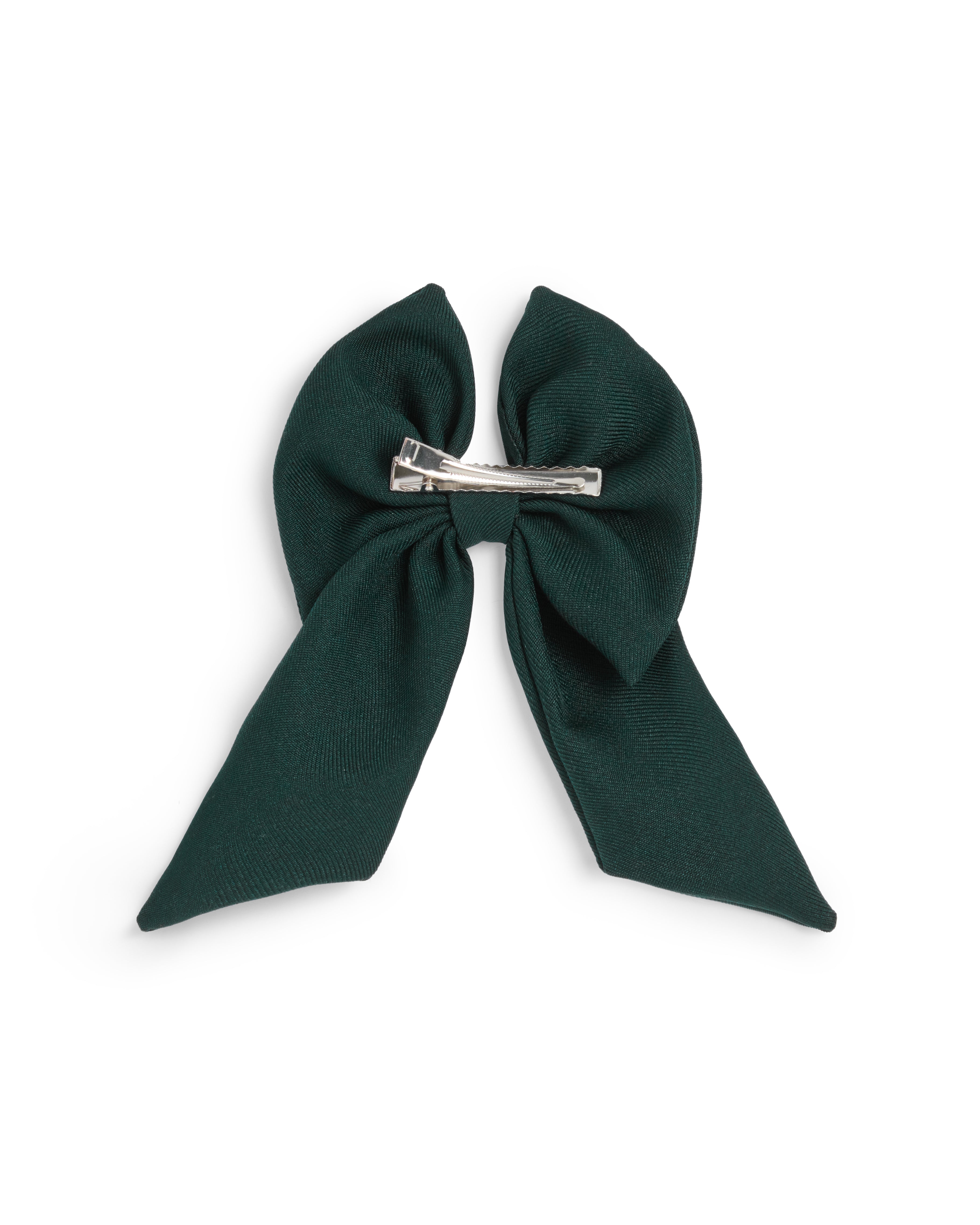 Bottle Green School Bow Hair Clip