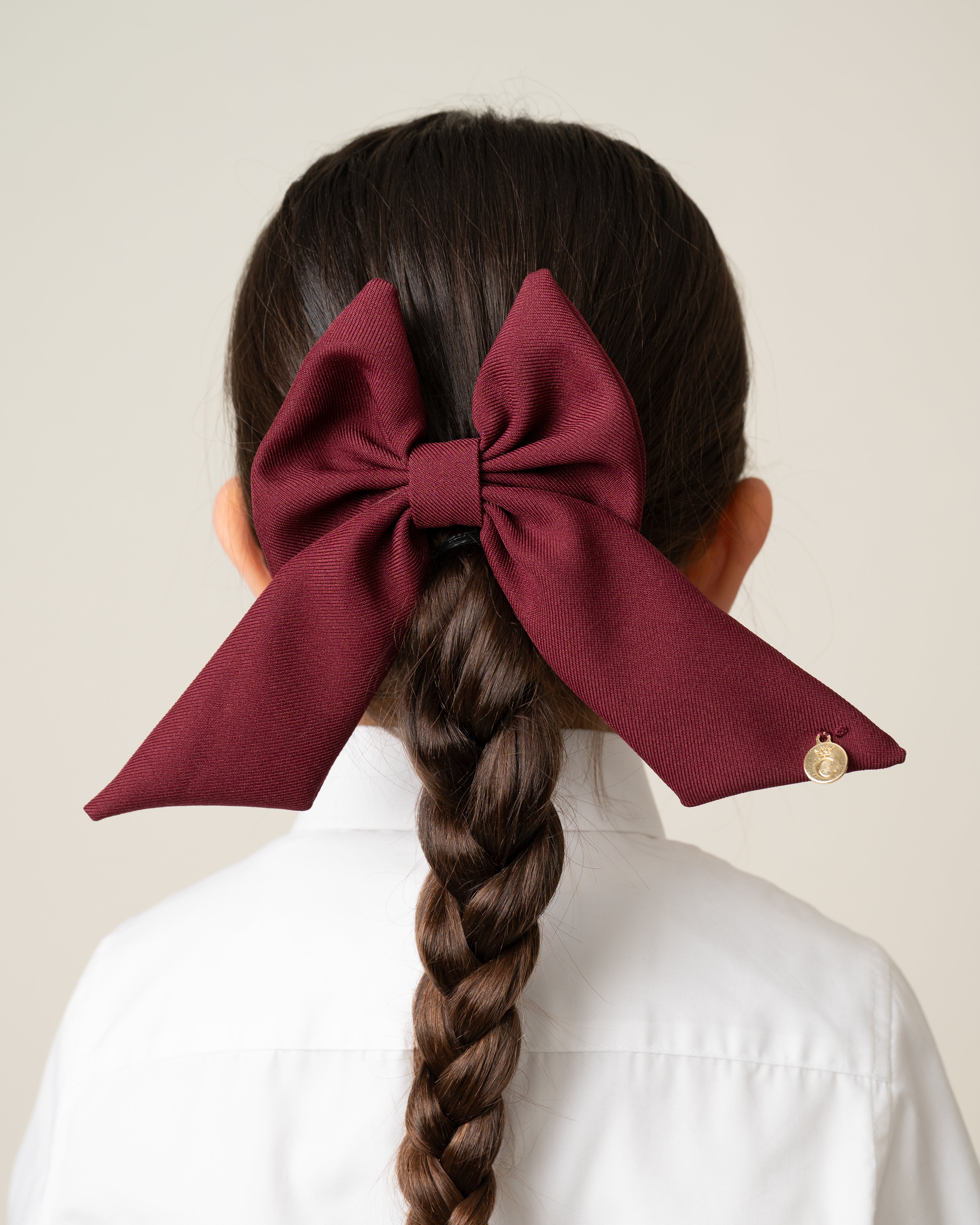 Maroon School Bow Hair Clip