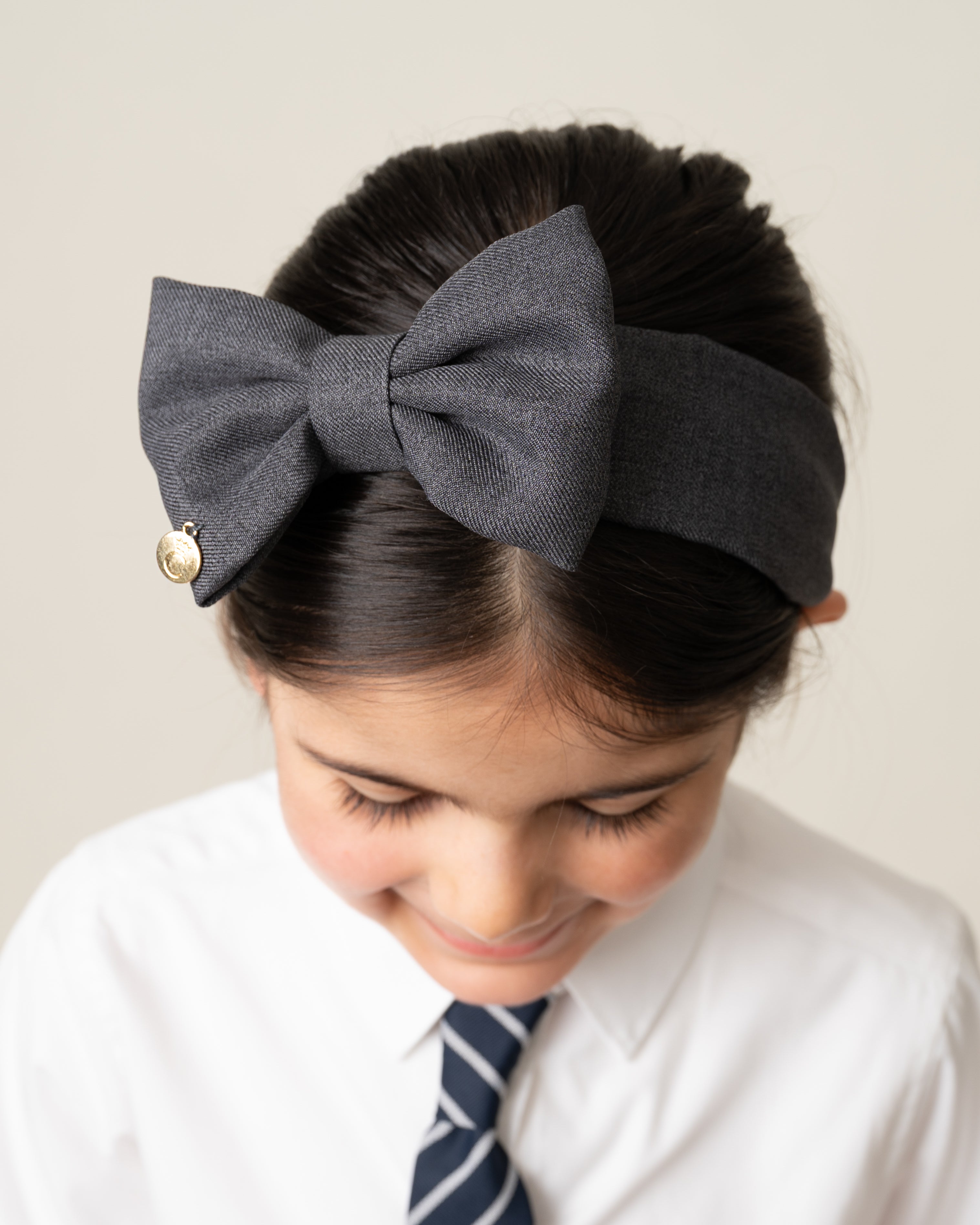 Grey Bow Headband