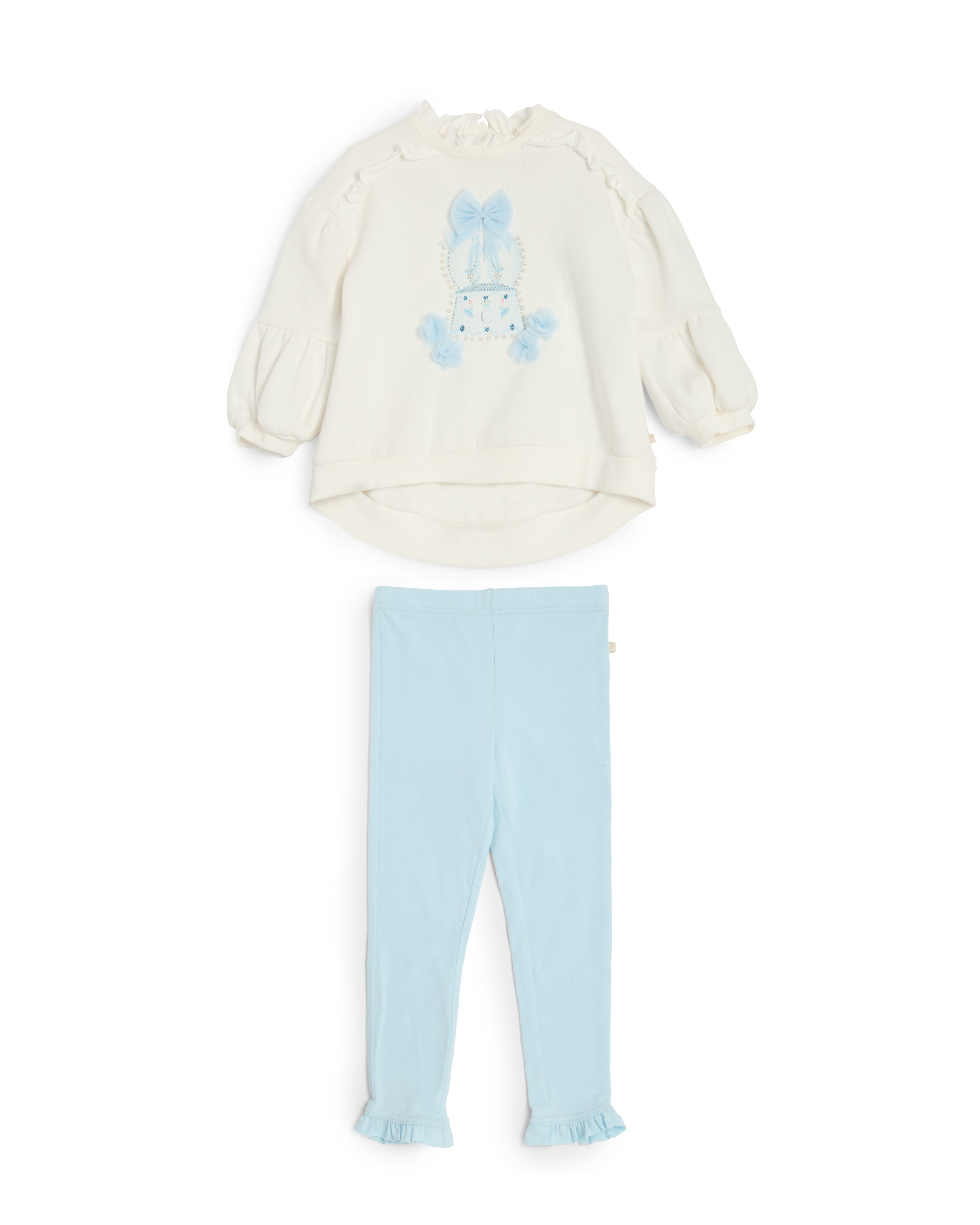 Sky Blue Brushed Cotton Legging Set
