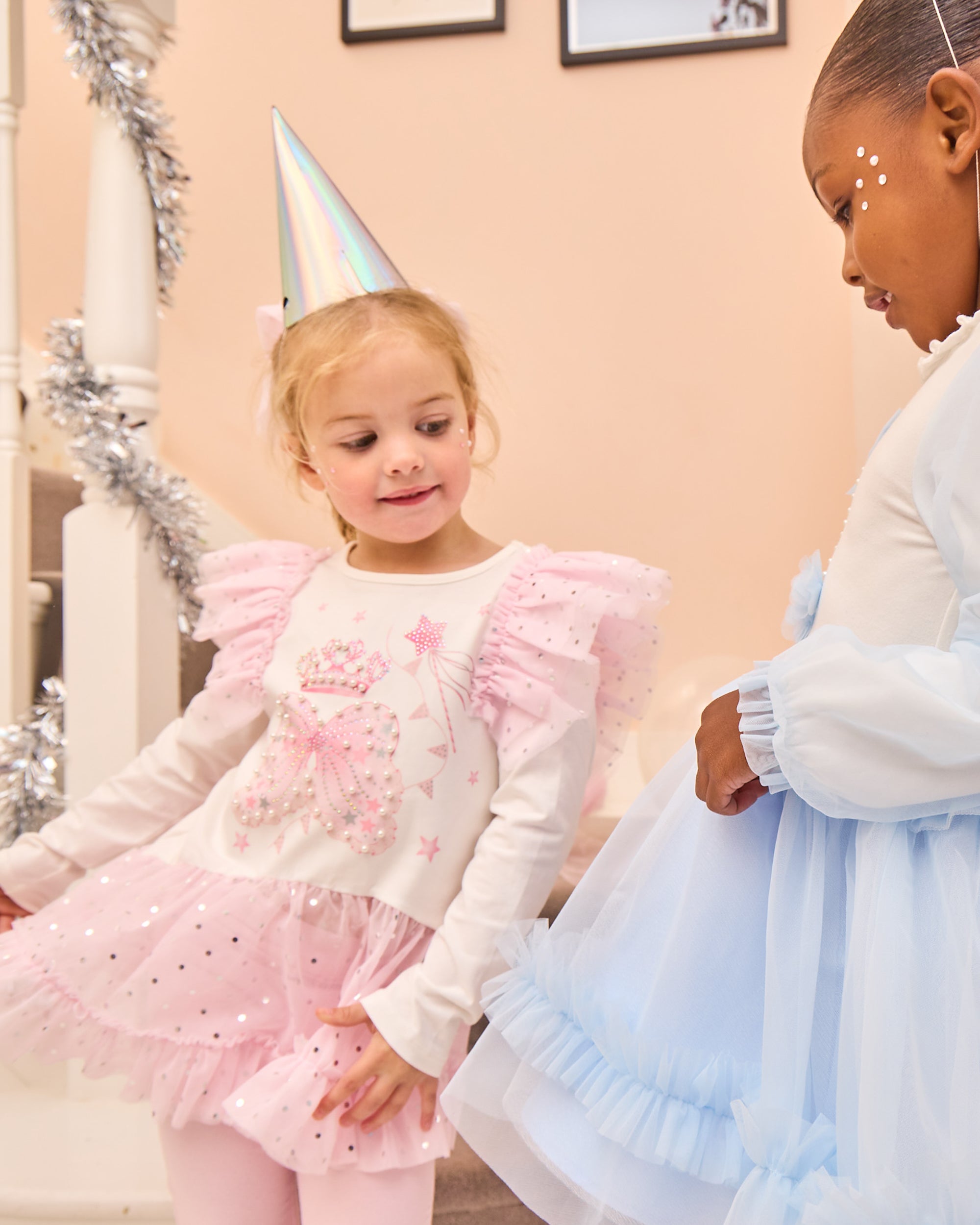 Pink Wing & Crown Ruffle Legging Set