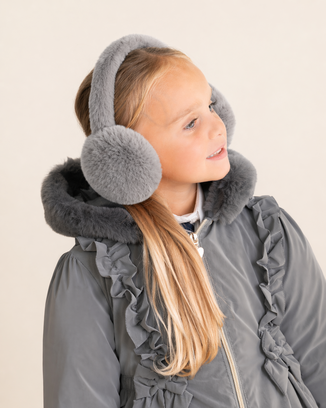 Grey Soft Faux Fur Earmuffs