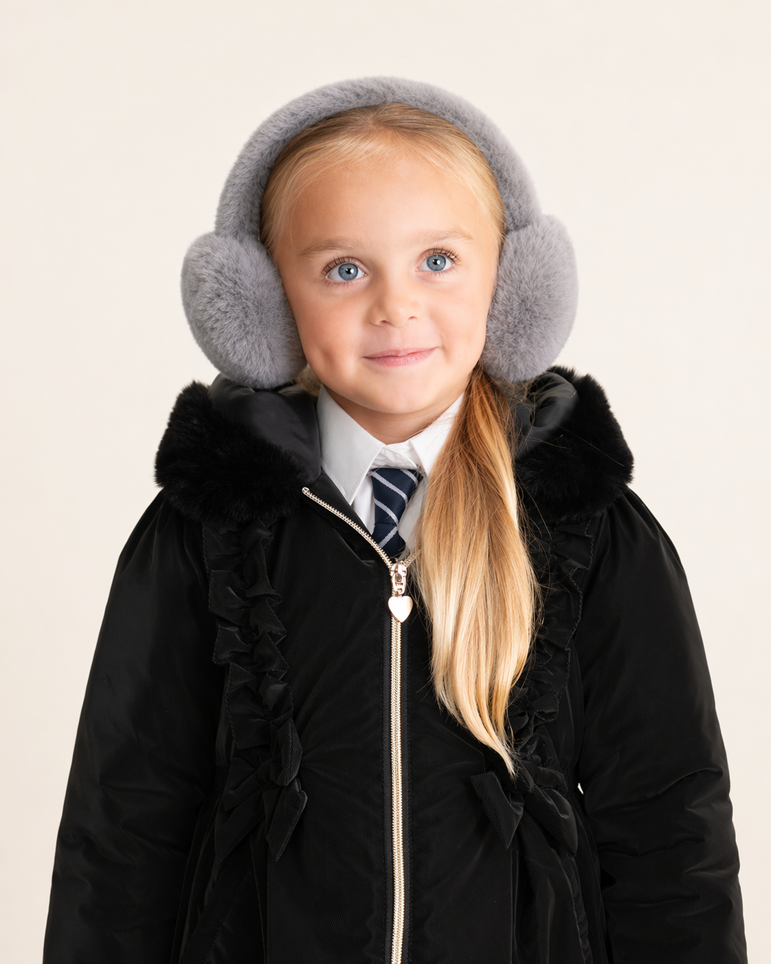 Grey Soft Faux Fur Earmuffs