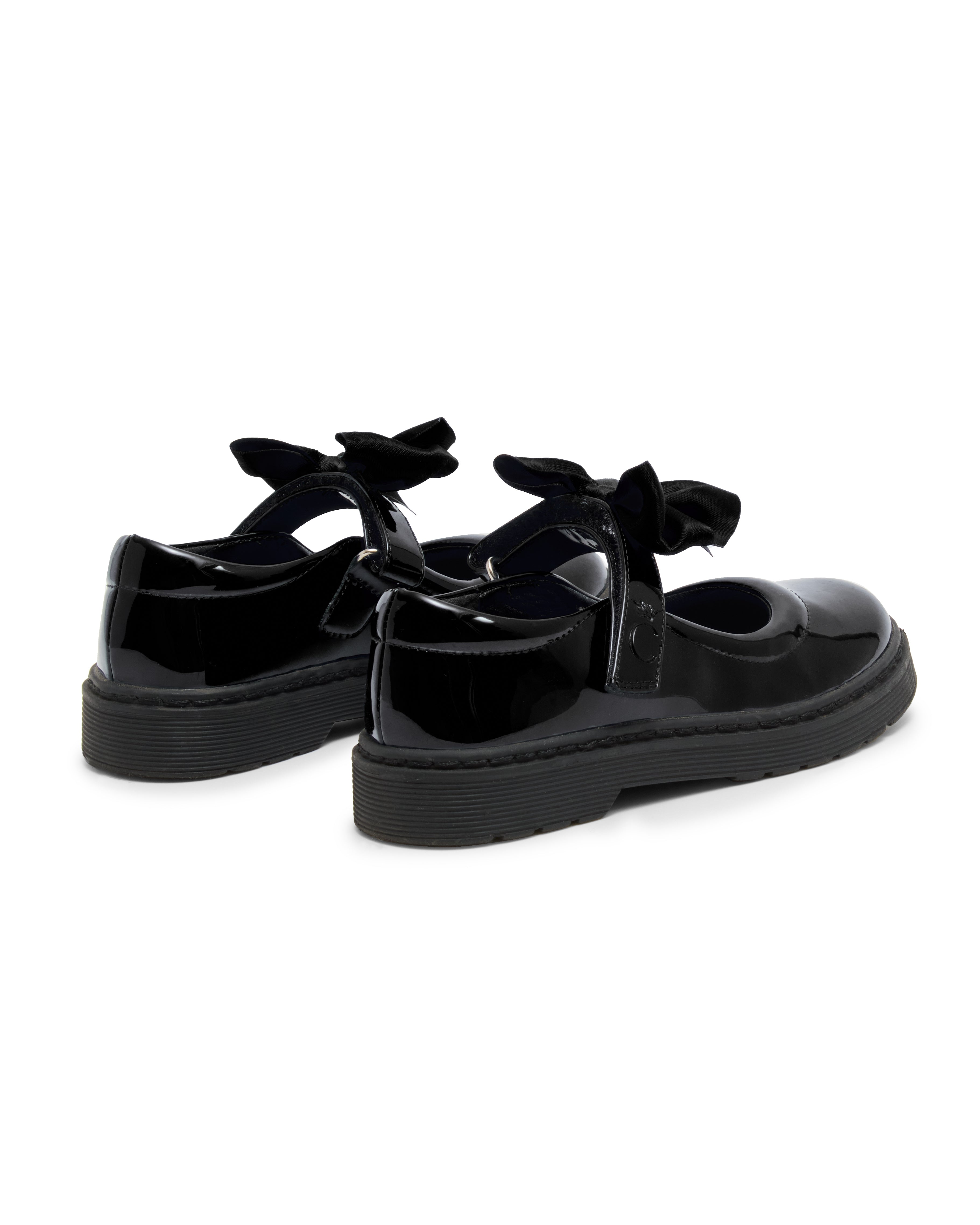Black Patent Bow School Shoes