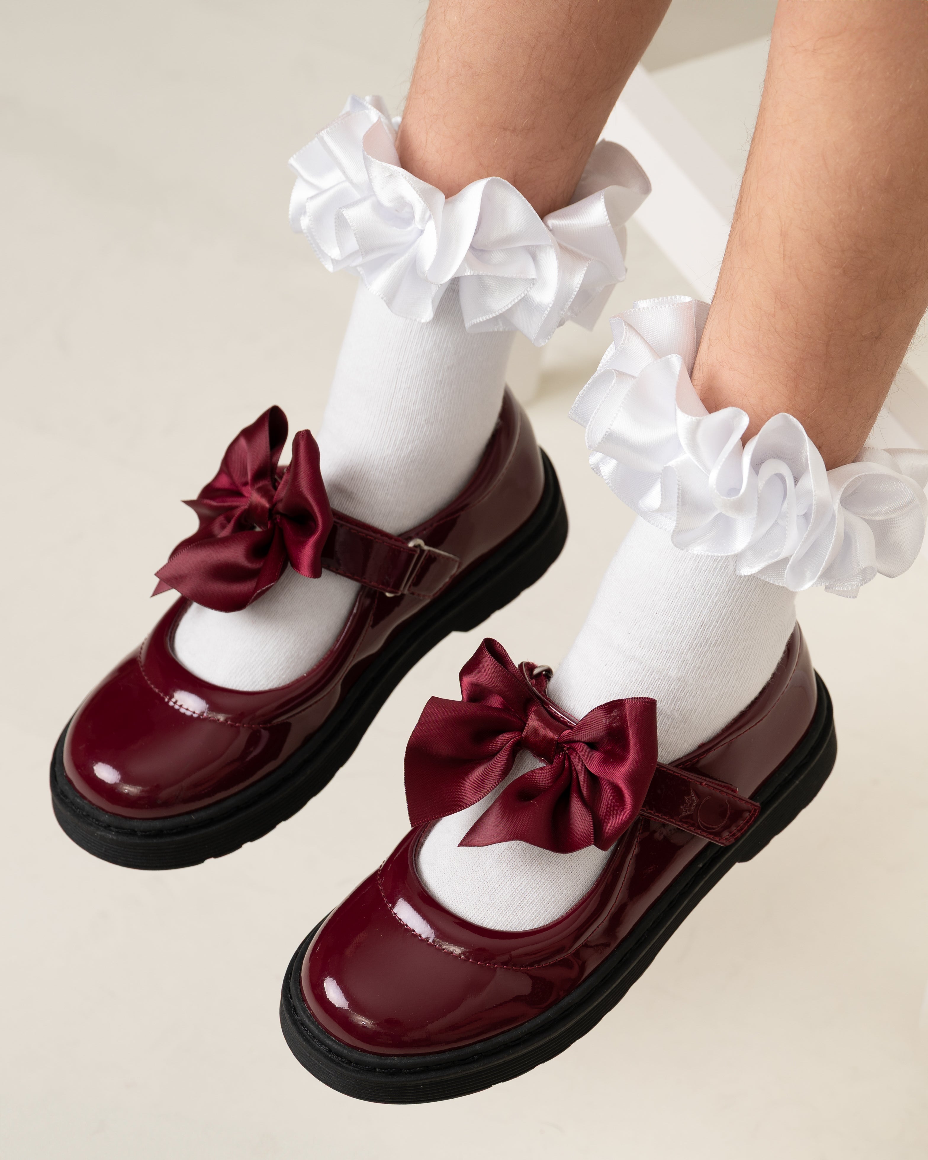 Maroon Patent Bow School Shoes