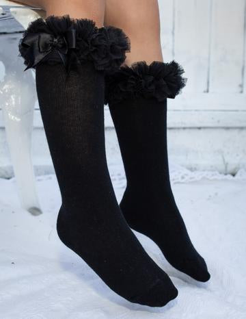 Black Tutu knee length socks