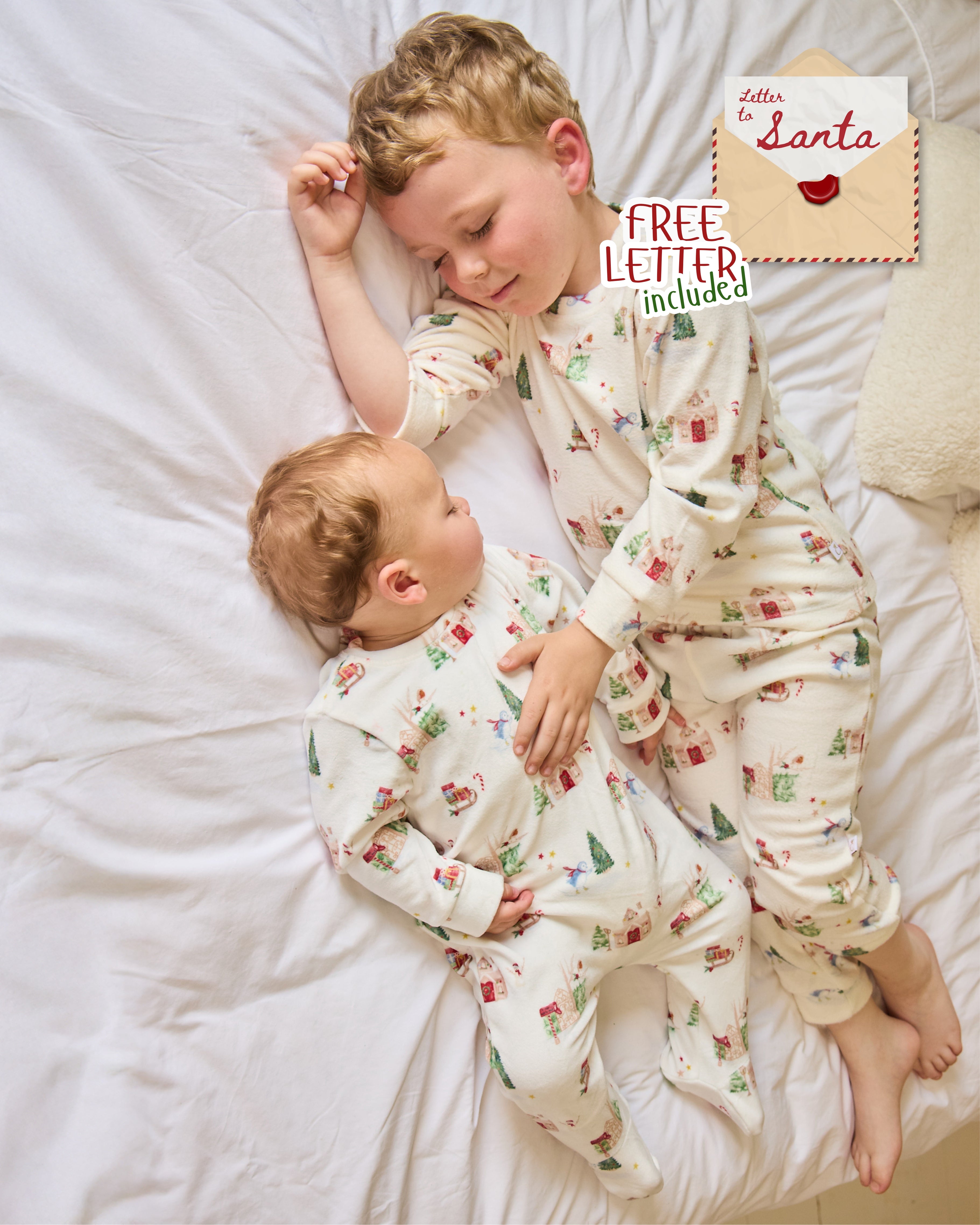 Baby Boys Christmas Print Pyjama Babygrow