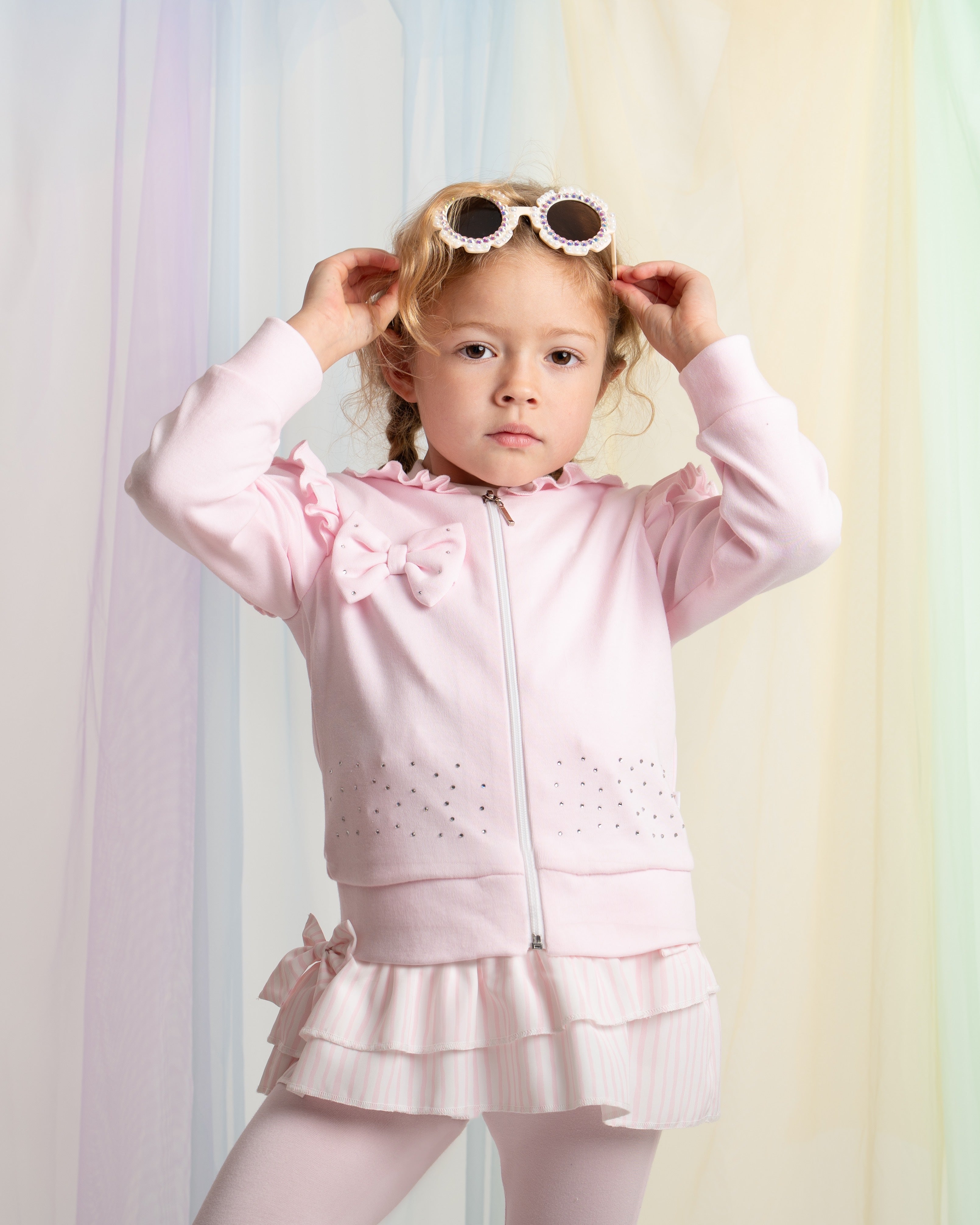 Pink Jersey Bow Cardigan