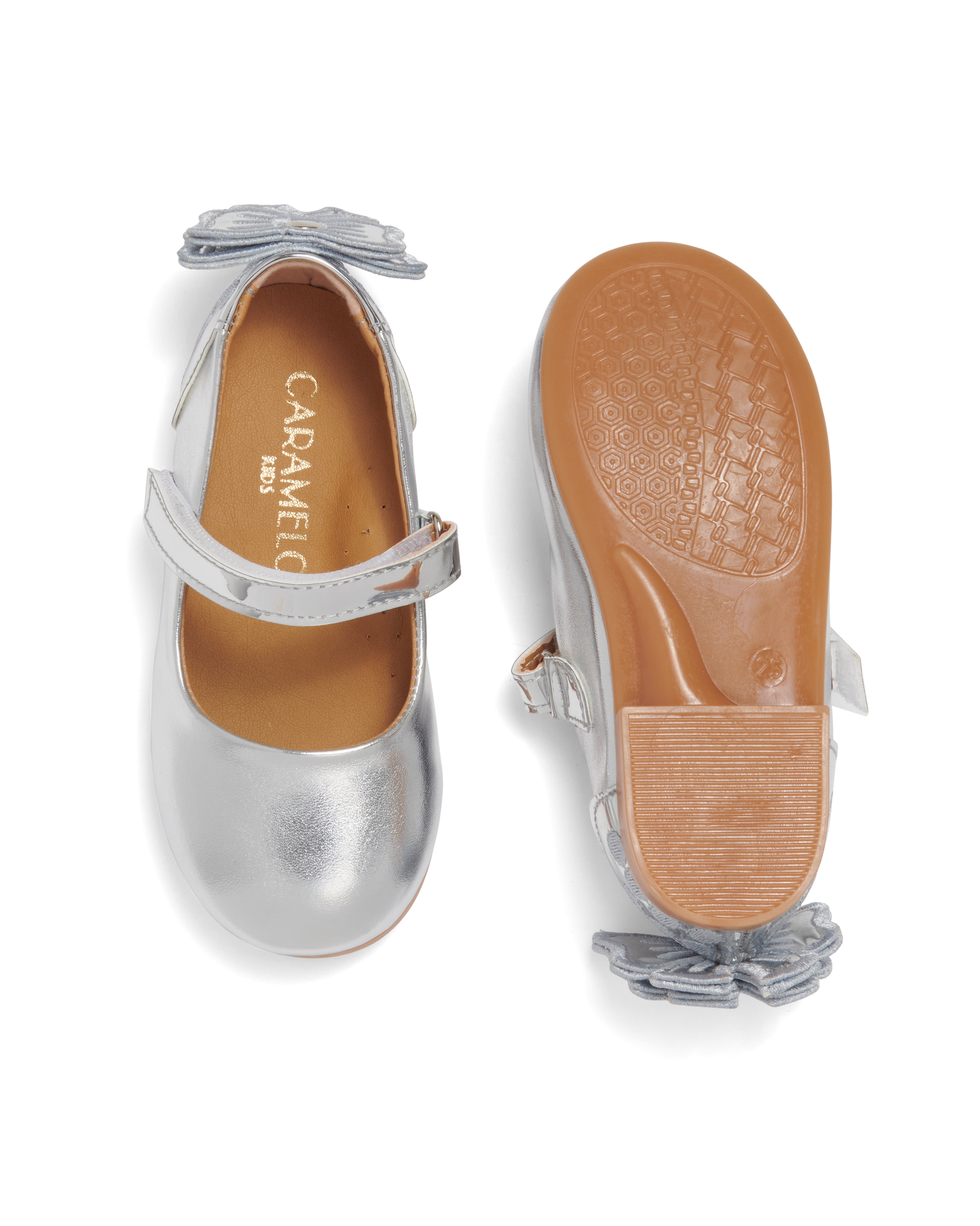 Silver Ballerina Shoe with Double Bow