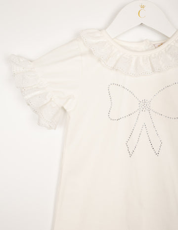 Broderie Anglaise Bow T-Shirt