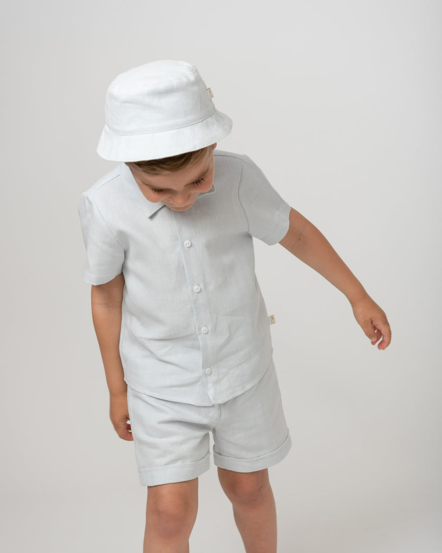 Linen Short Set with Hat
