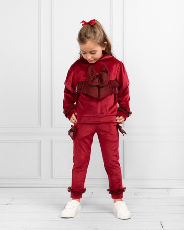 Velour Tracksuit with Tulle Bow