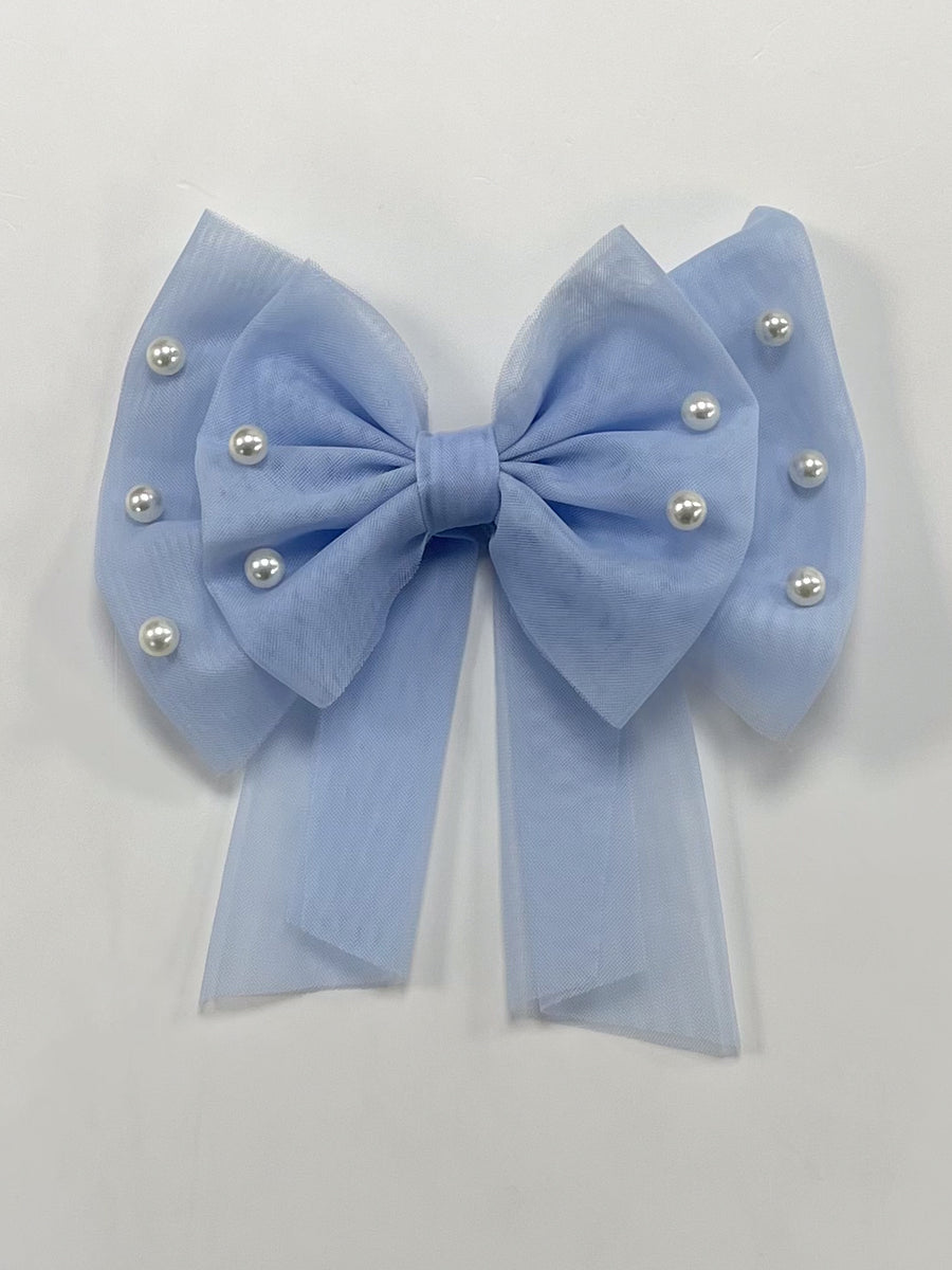 Pearl Hair Bow with Alligator clip