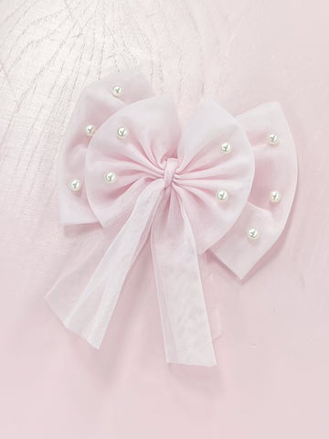 Pearl Hair Bow with Alligator clip