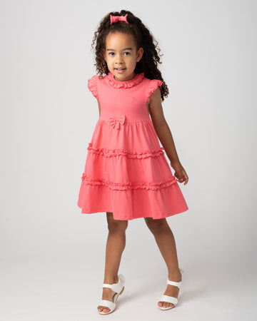 Tiered Frill Dress with Bow