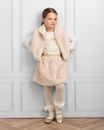 Cosy Carriage Faux Fur Skirt Set - B